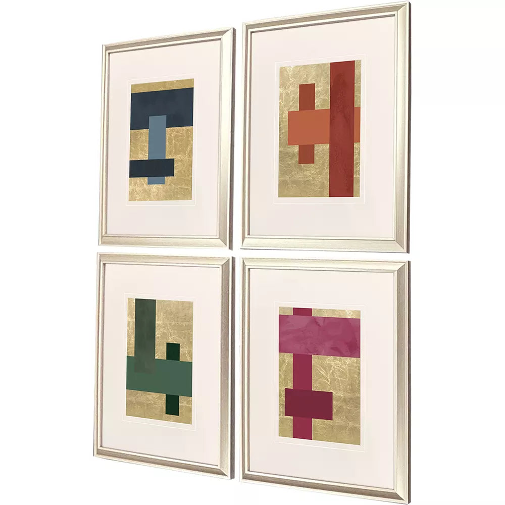 Langdon Mini Colorblocks Framed Artwork Set of 4