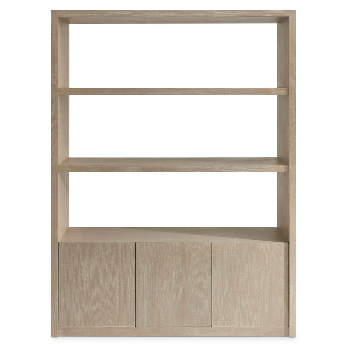 Bernhardt Living Asana Etagere in Tan, angled three-quarter view