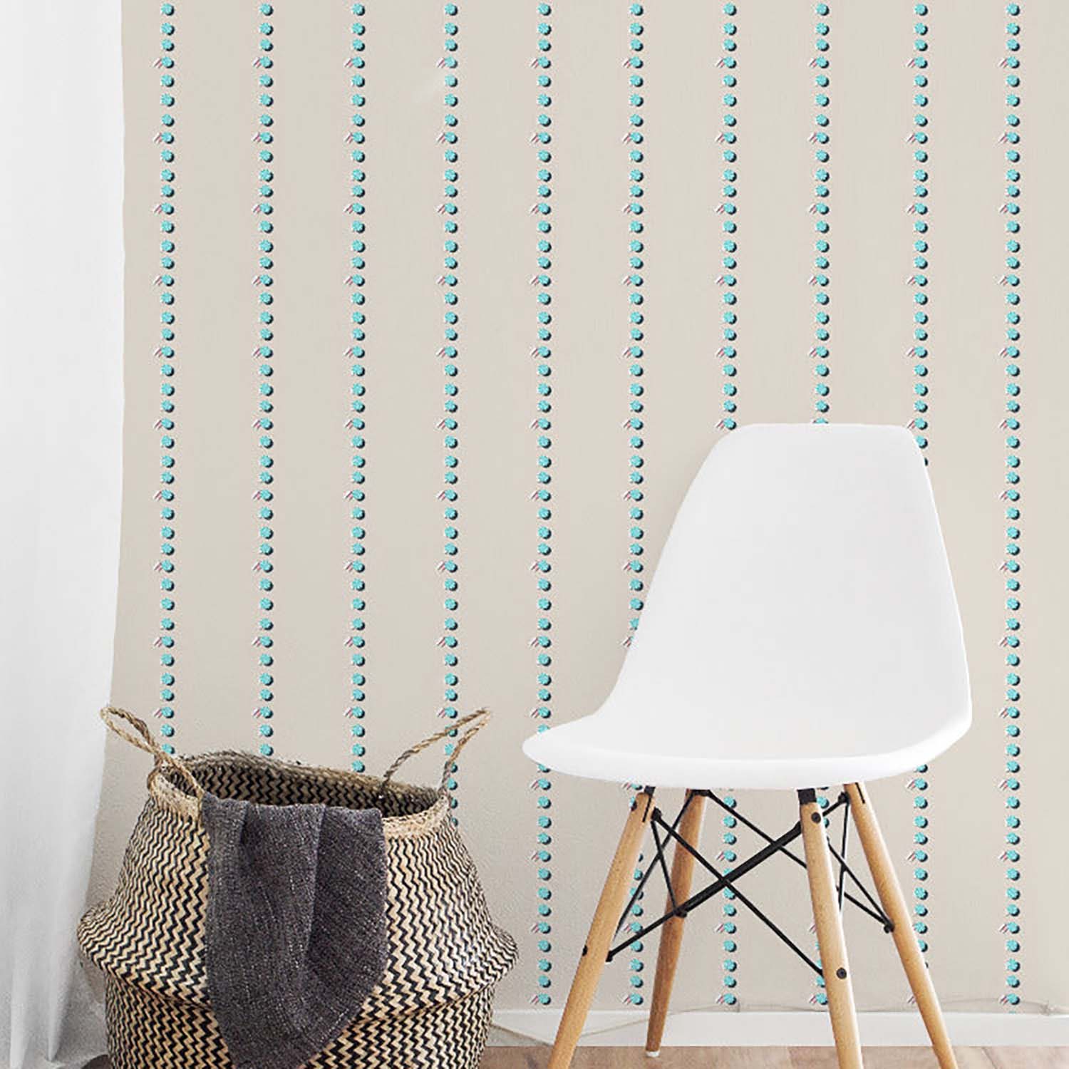 Mitchell Black x Gray Malin Pinstripe Umbrellas Wallpaper
