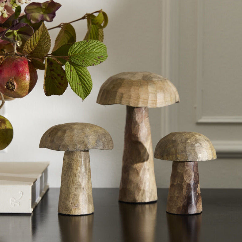 Porcini Mushroom Sculpture Set of 3