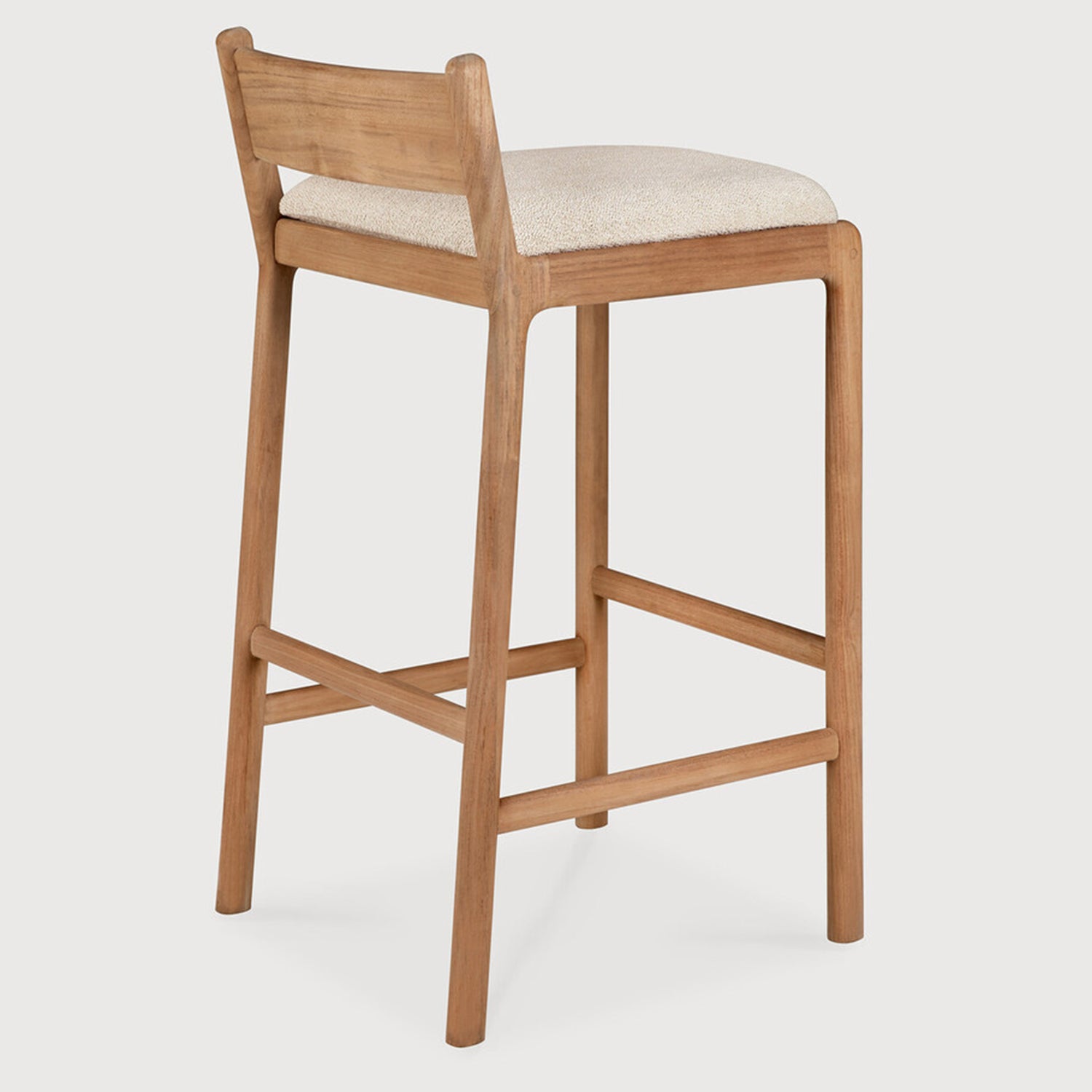Ethnicraft Jack Outdoor Bar Stool with Cushion Set of 2