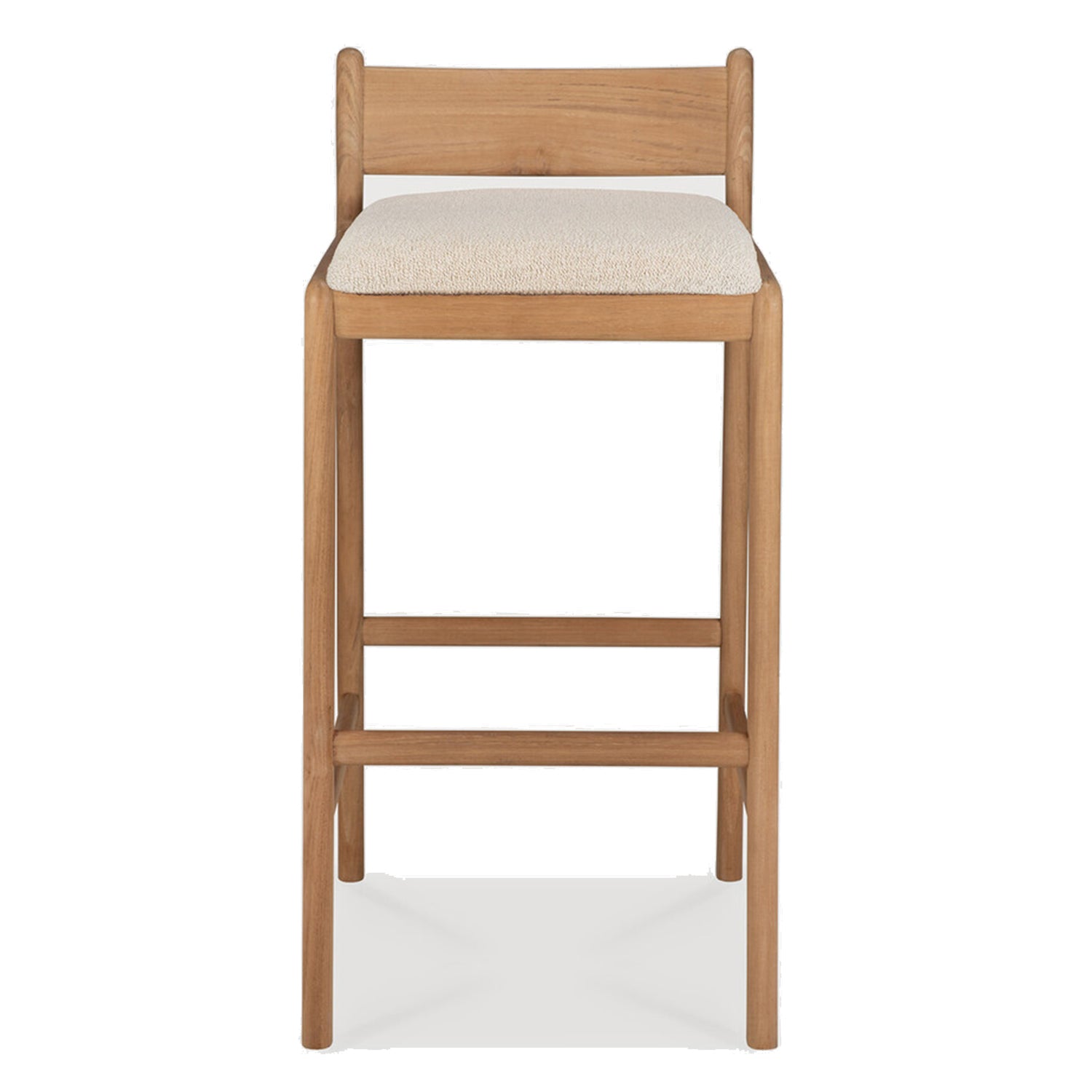 Ethnicraft Jack Outdoor Bar Stool with Cushion Set of 2