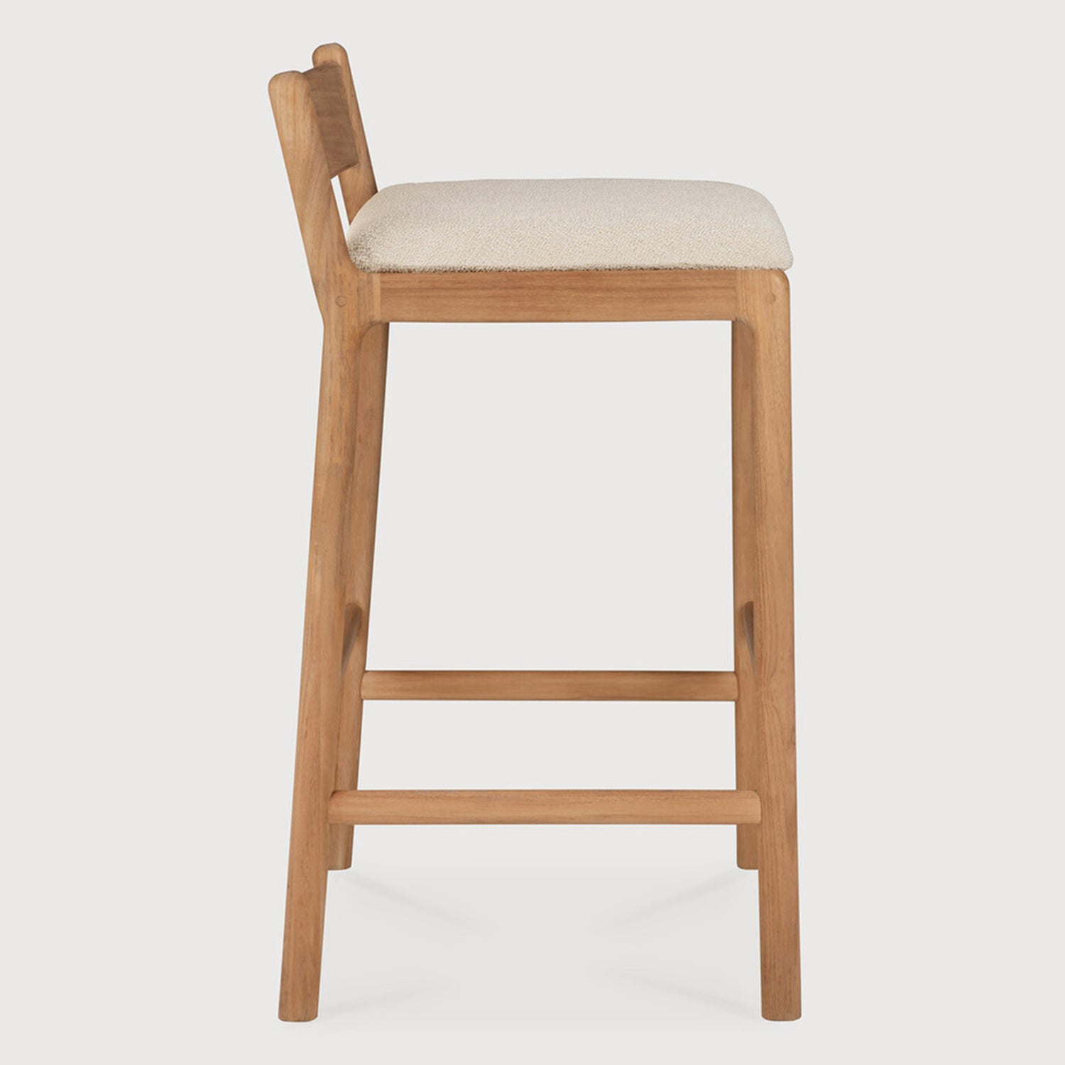 Ethnicraft Jack Outdoor Bar Stool with Cushion Set of 2