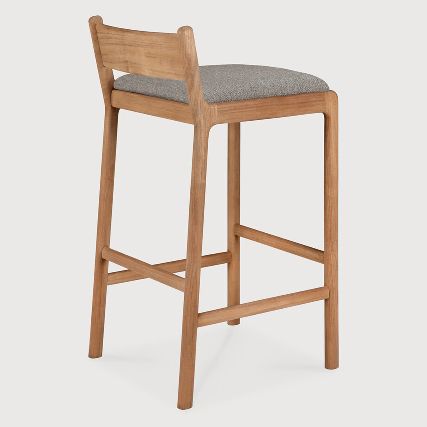 Ethnicraft Jack Outdoor Bar Stool with Cushion Set of 2