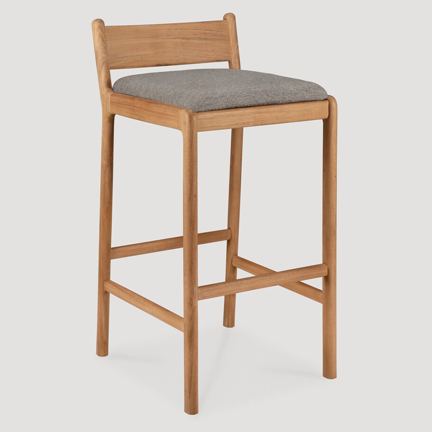 Ethnicraft Jack Outdoor Bar Stool with Cushion Set of 2