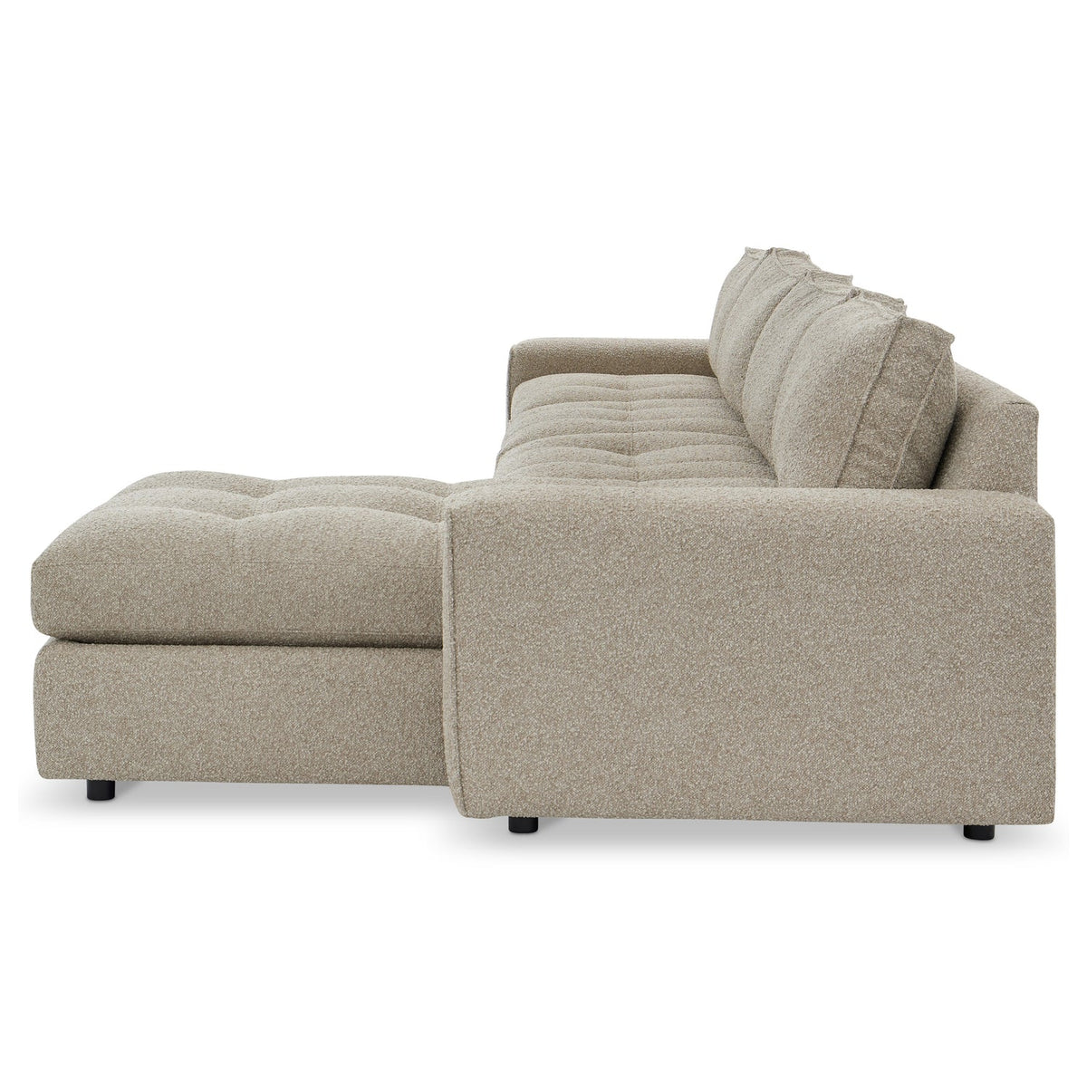 Bernhardt Living Nest 3pc Right Facing Fabric Sectional Sofa in Brown, close-up detail