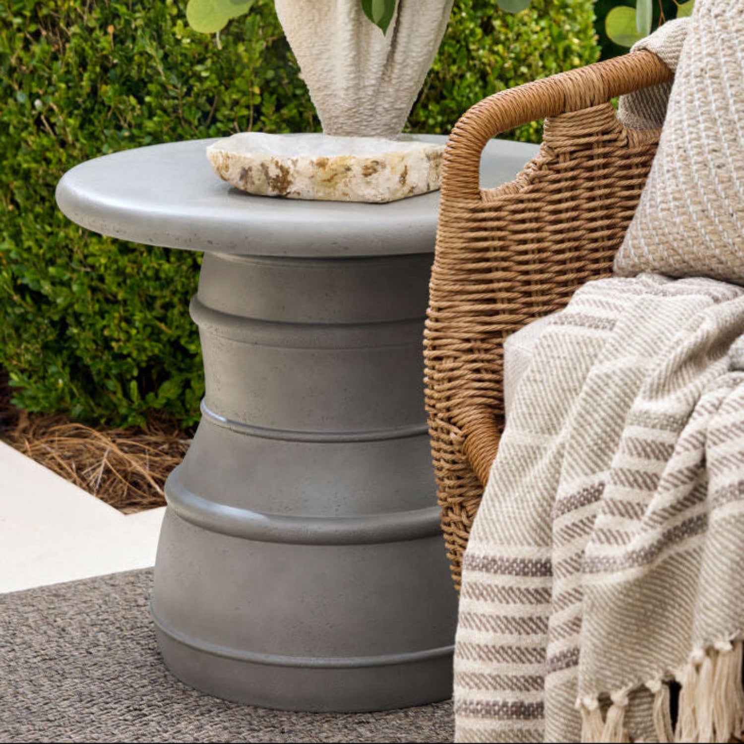 Ravenna Concrete Outdoor End Table