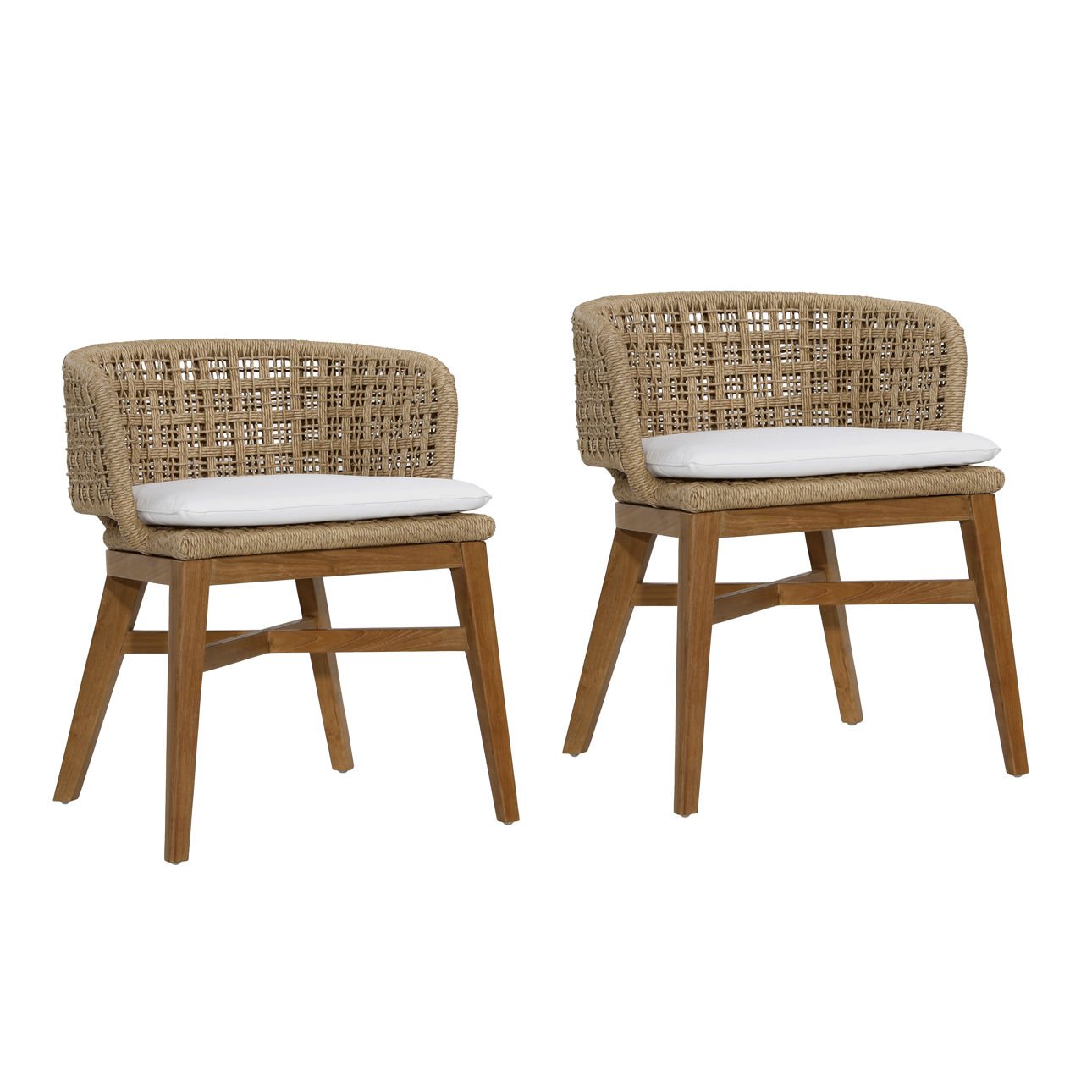 Keith Natural Outdoor Dining Chair Set of 2