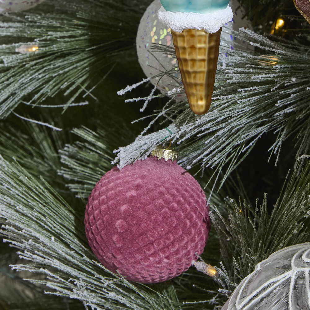 Rosy Velvet Ornament Set of 6