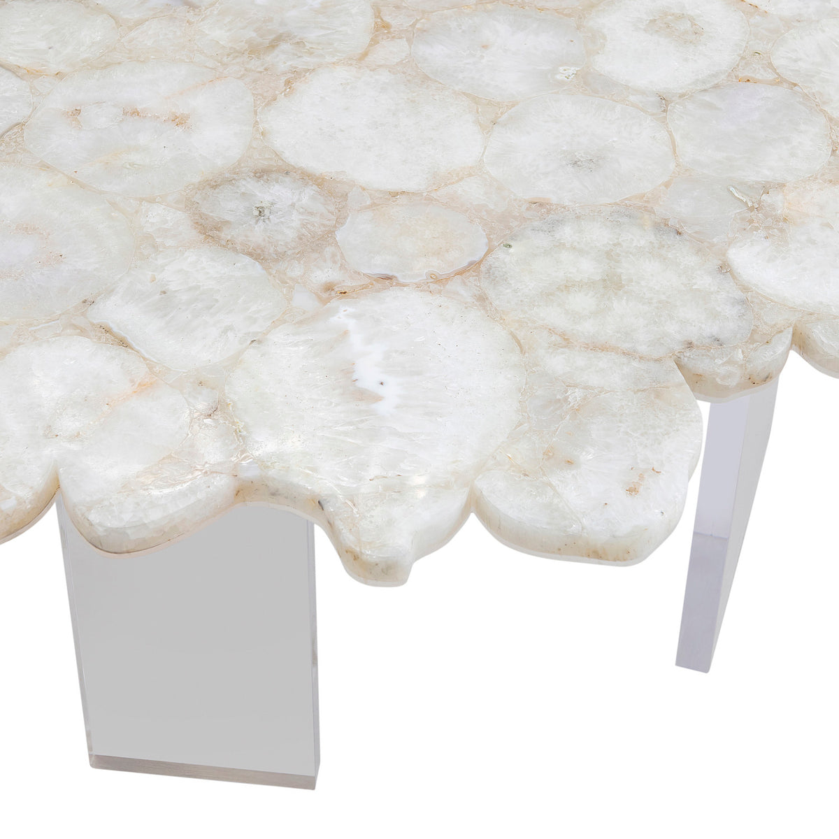Bernhardt Evynne 30" Cocktail Table in Ivory, close-up detail