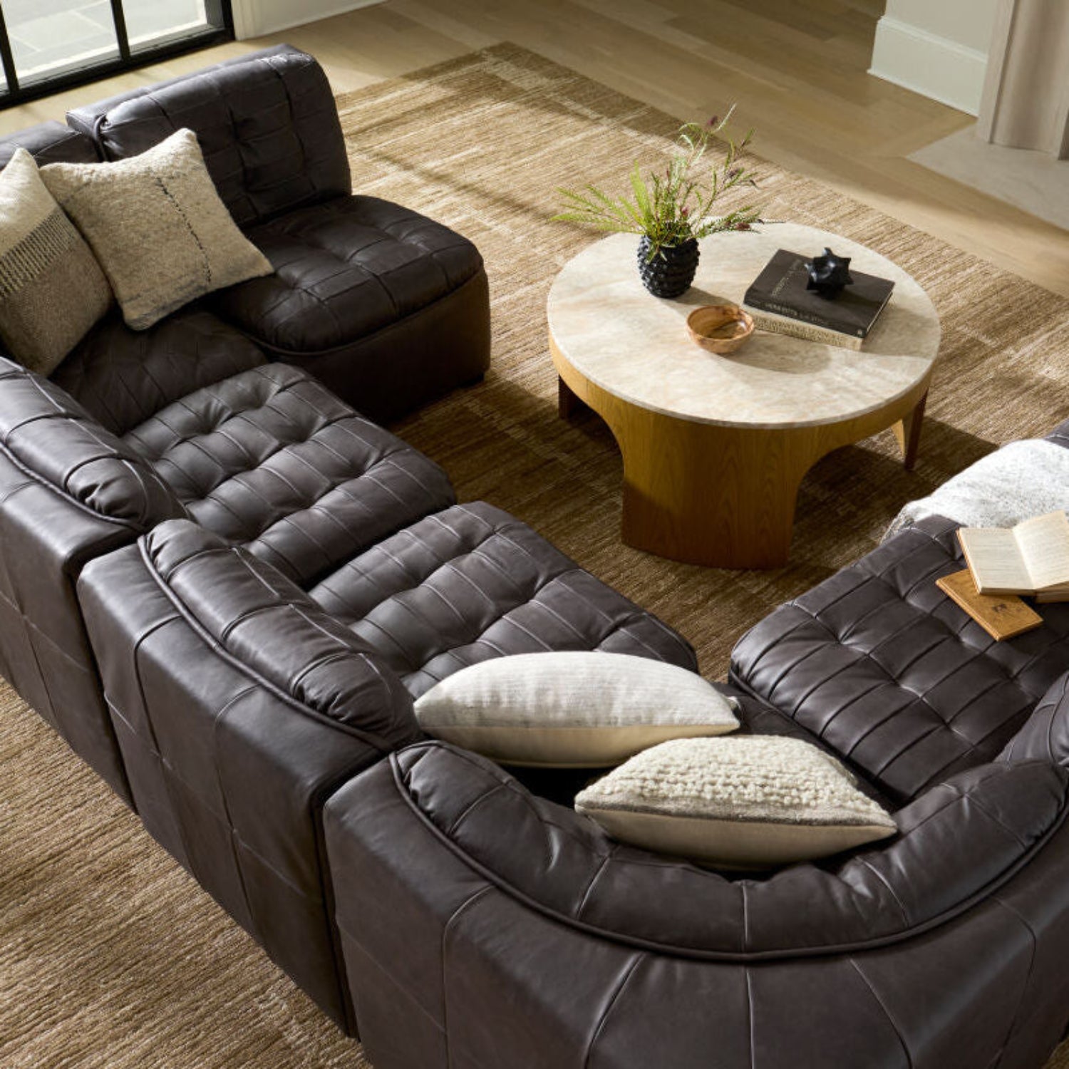 Oryan Leather Modular Corner Chair
