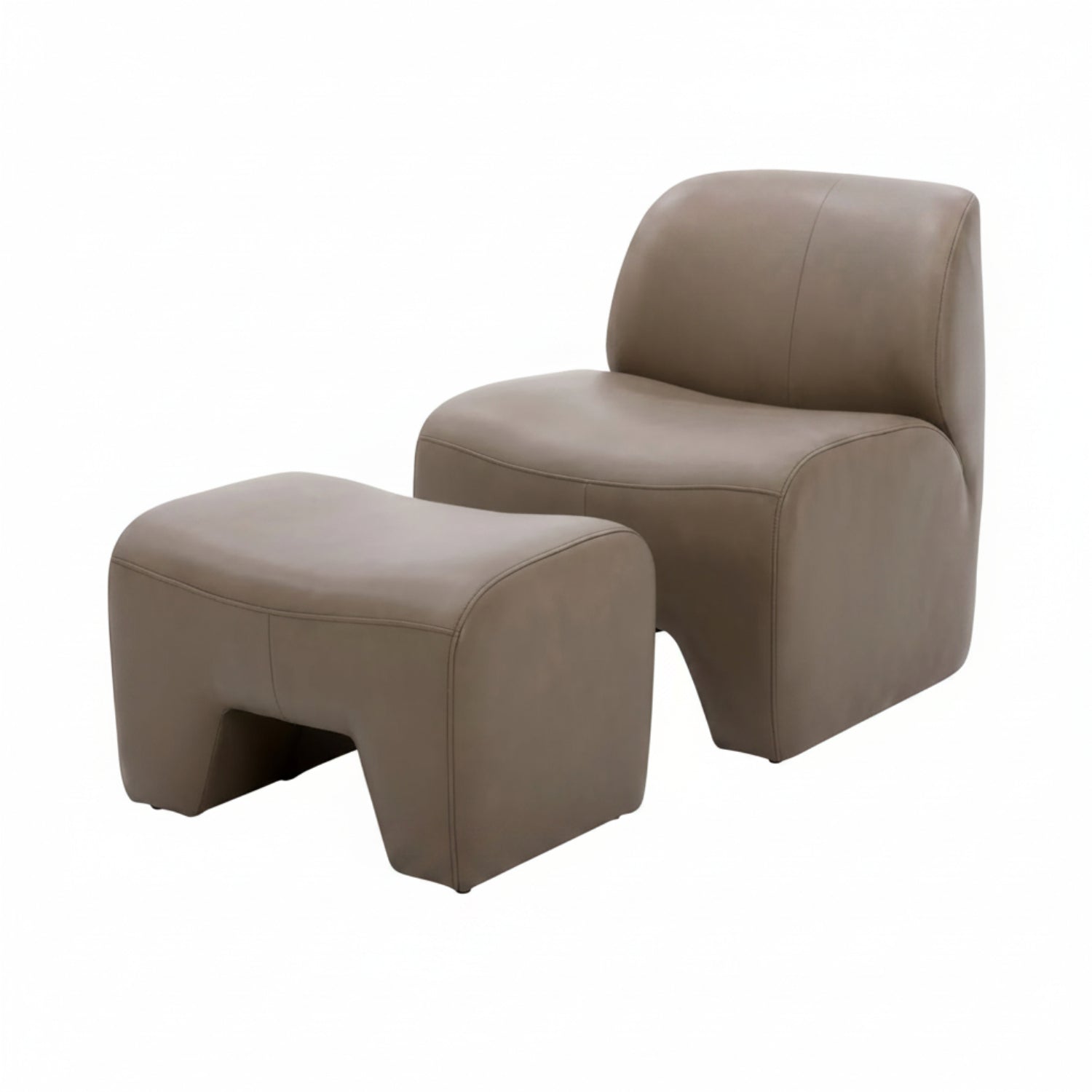Sable Taupe Accent Chair with Ottoman