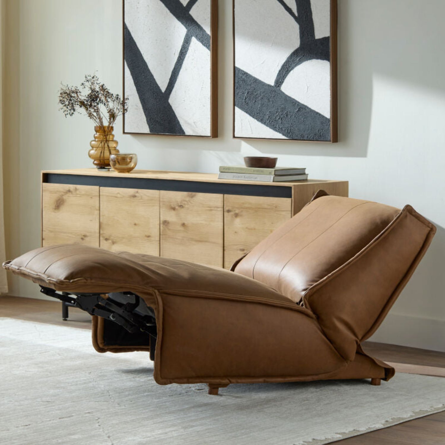 Safoga Brown Leather Recliner