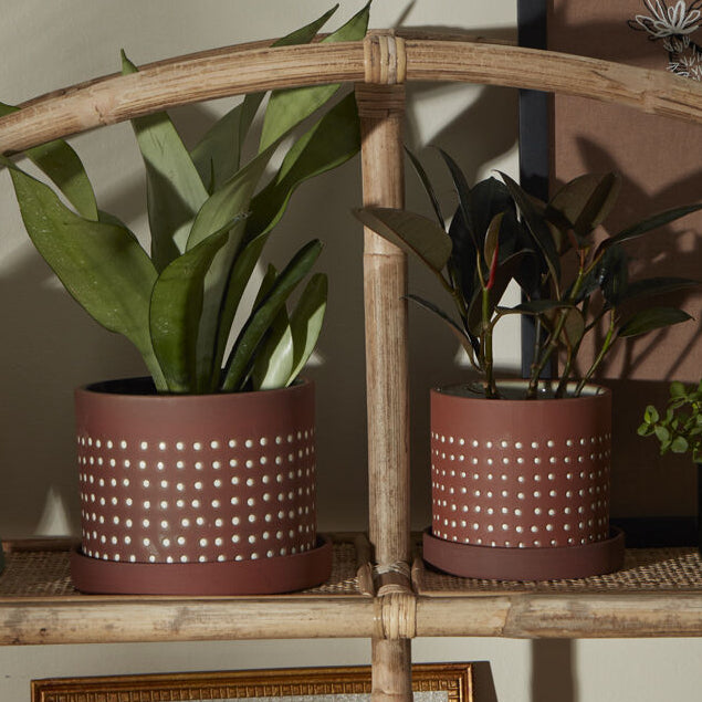 Salamanca Pot, a brown ceramic home decor accent