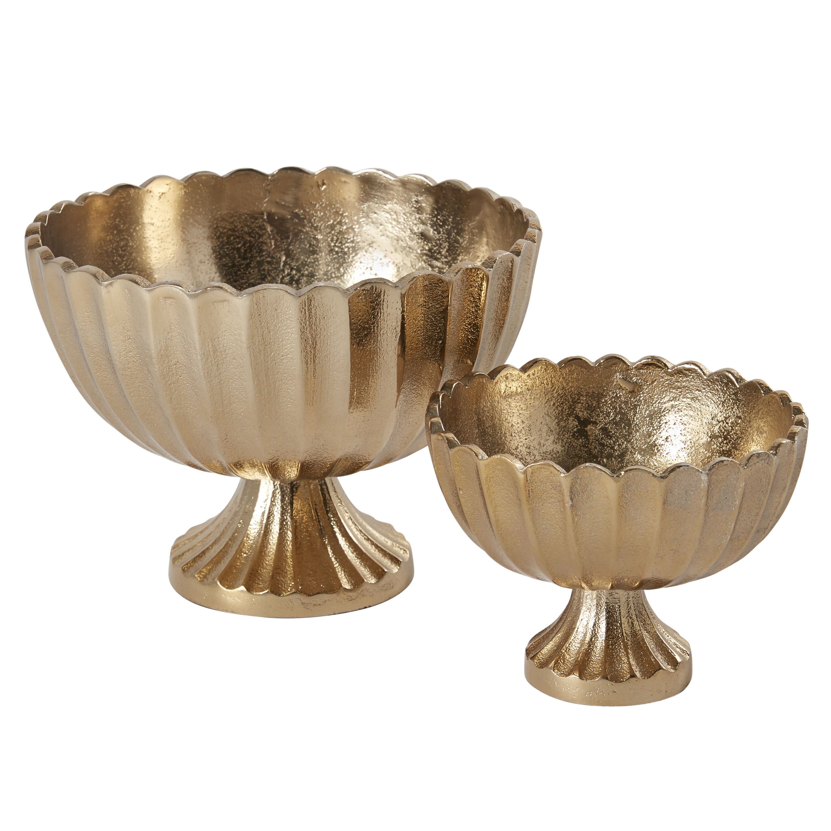 Scallop Compote, a gold metal home decor accent