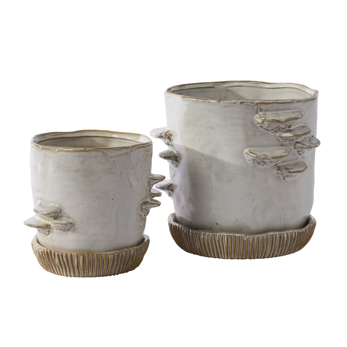 Stepped Mushroom Pot With Saucer