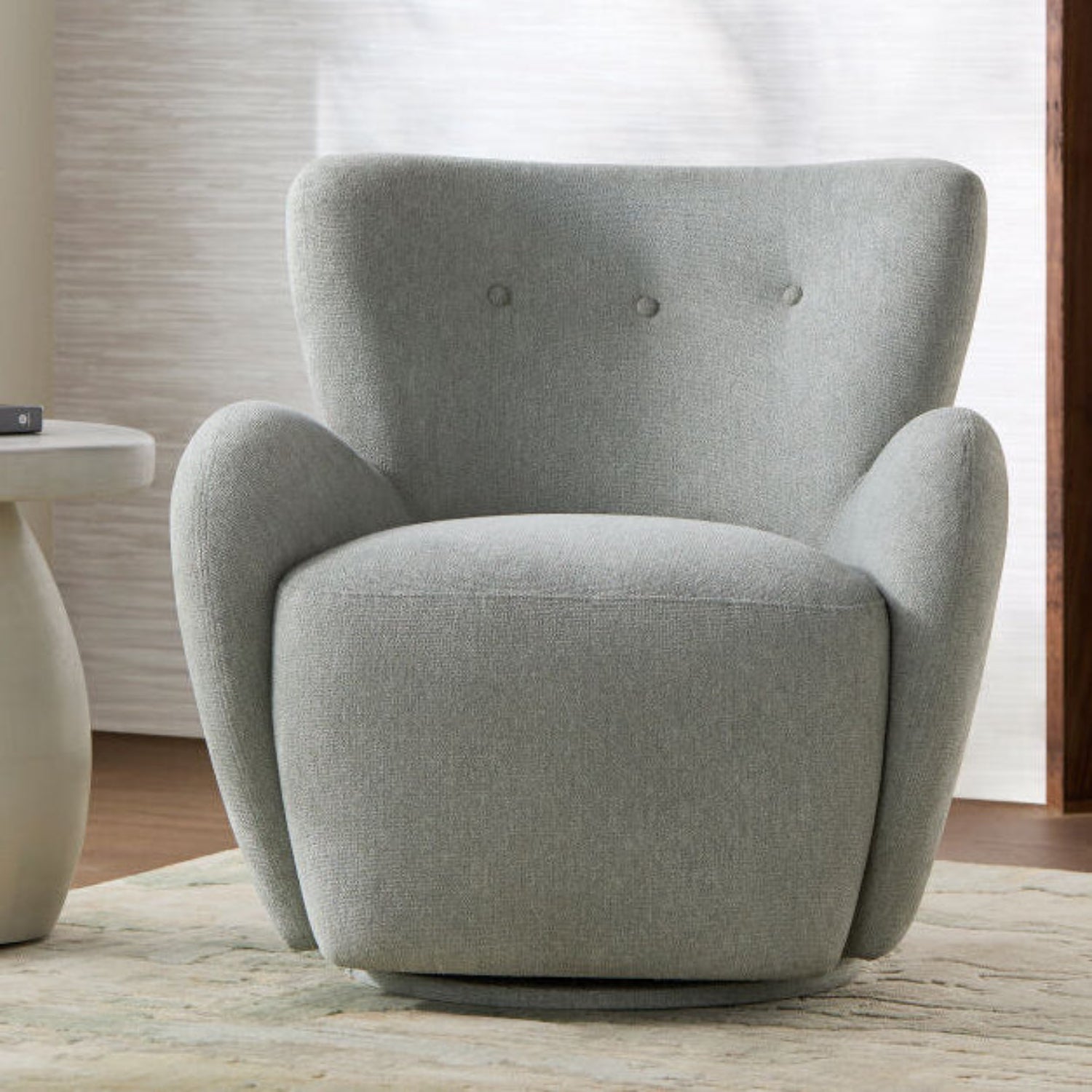 Suranne Light Blue Swivel Chair