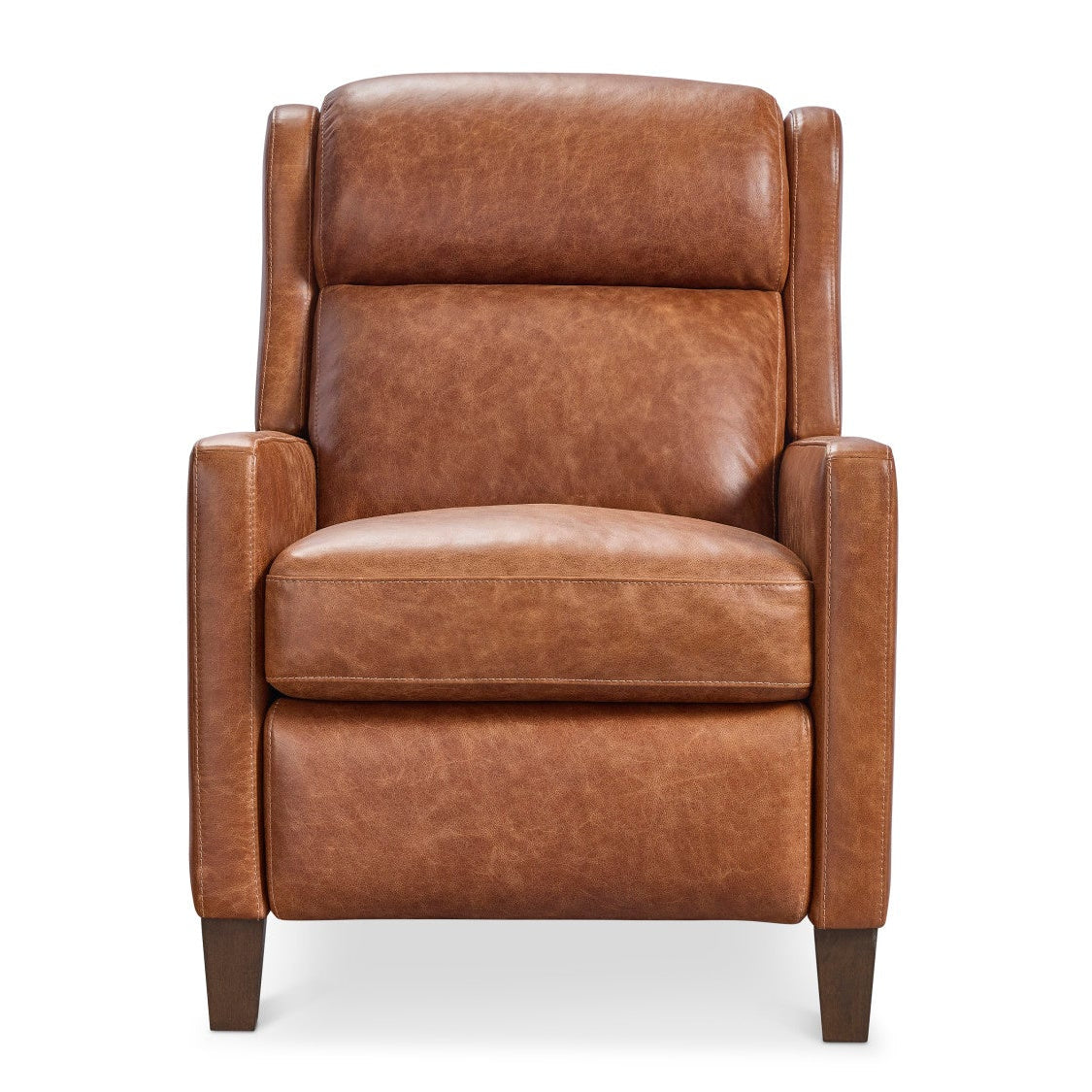 Bernhardt Motion Hampton Leather Recliner in Umber, side profile