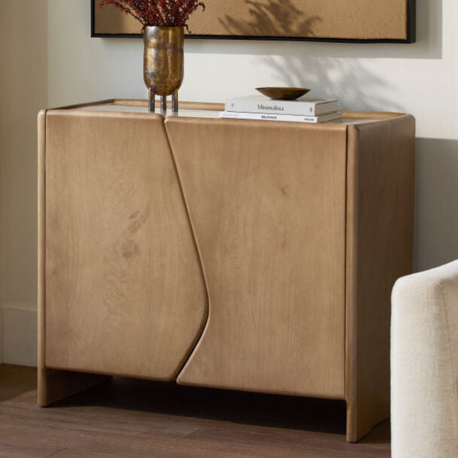 Torrance Marble Cabinet Dark Brown Base
