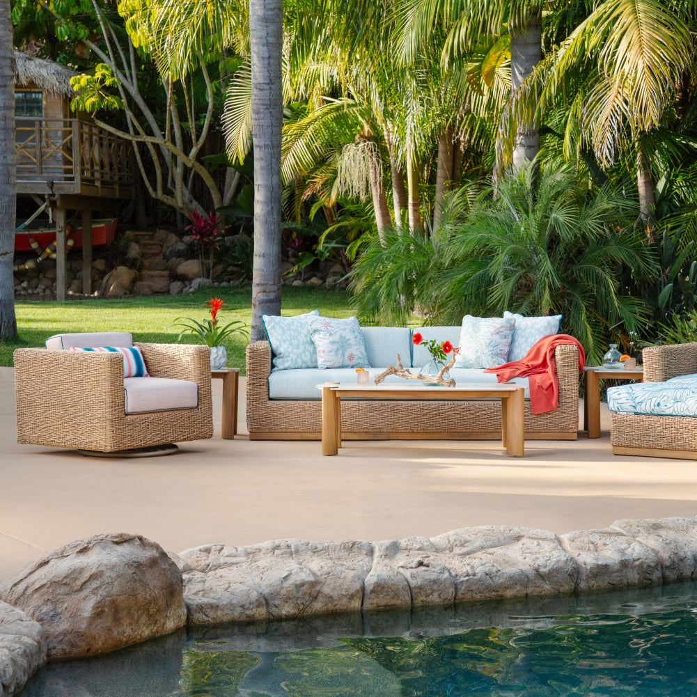 Margaritaville Somerset Outdoor Club Chair in Poros Dune