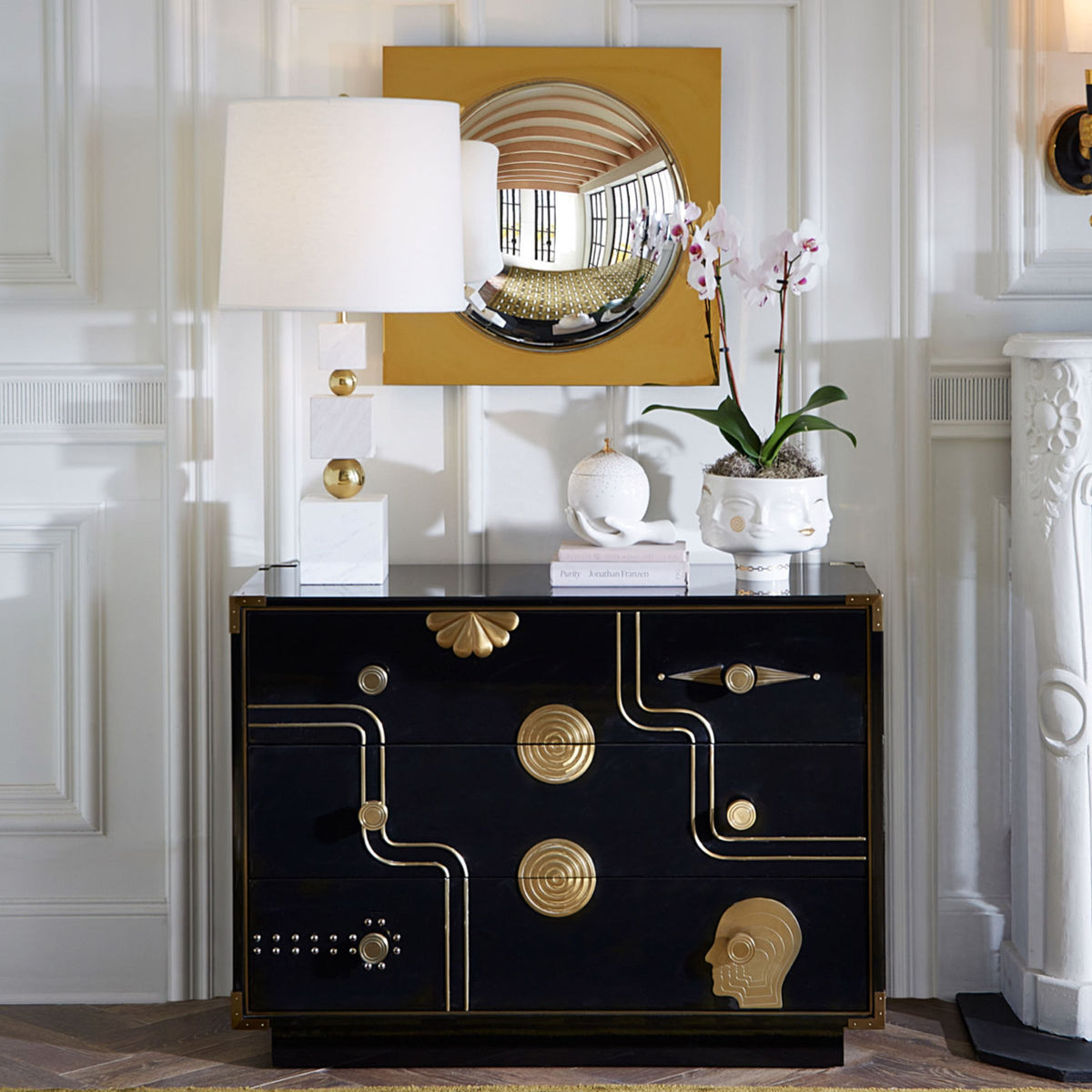 Jonathan Adler Gilded Dora Maar Pedestal Bowl