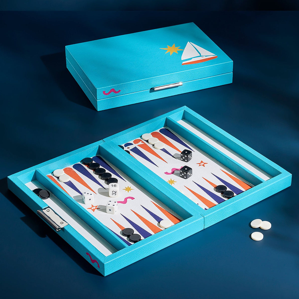 Jonathan Adler Playa Leather Backgammon Set