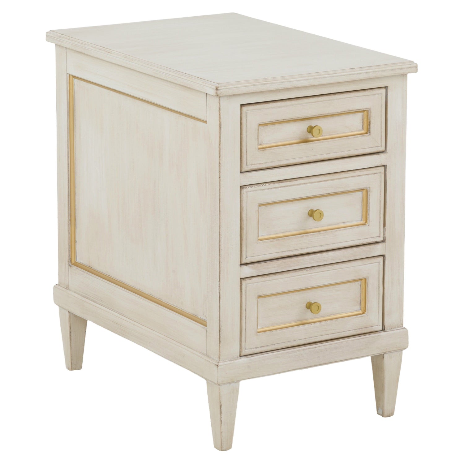 Fairfield Chair Matteo Linea Champagne Mist Three Drawer End Table Set of 2 in Champagne Mist