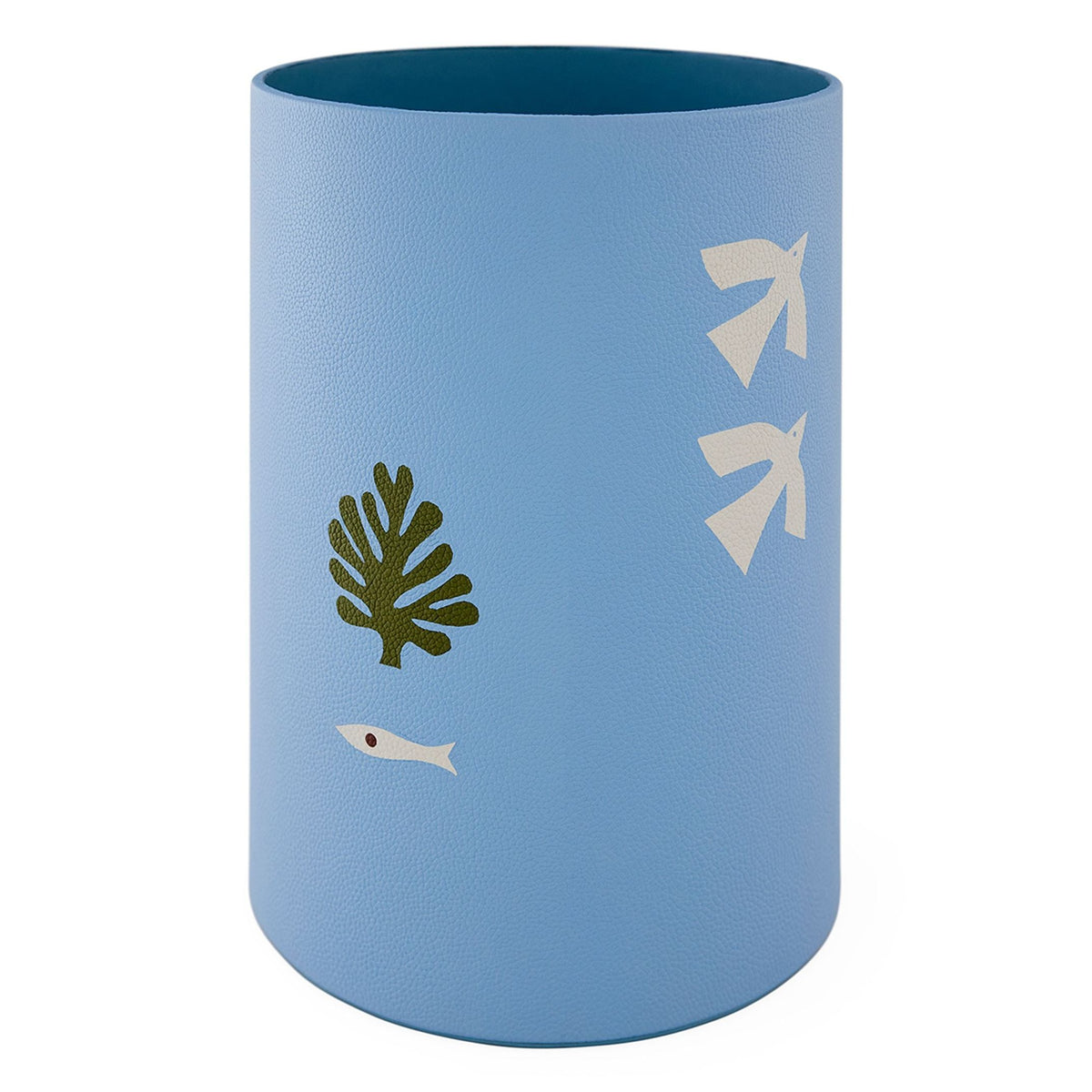 Jonathan Adler Playa Leather Waste Basket