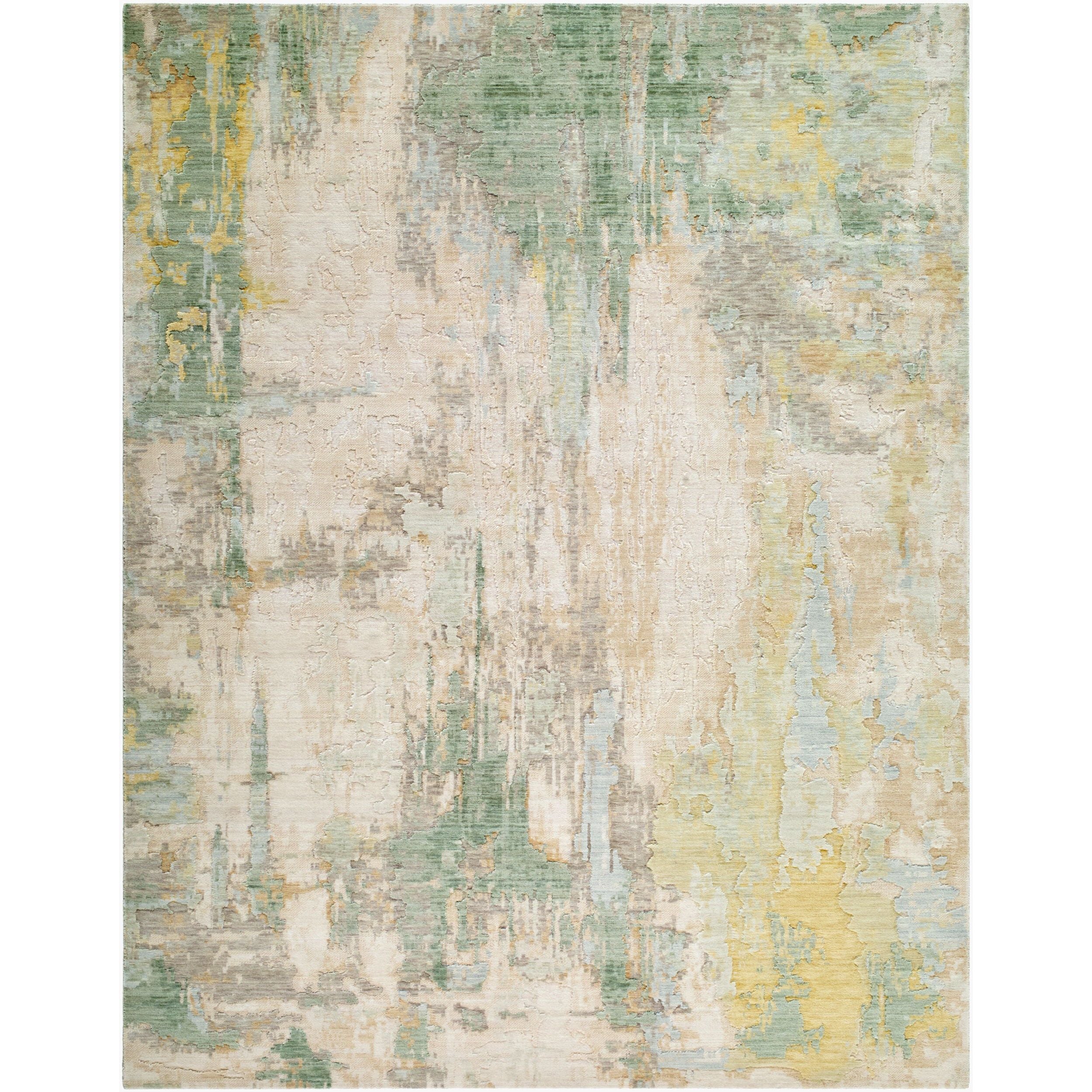 Surya Langley LGY-2302 Hand Crafted Rug in pastel green, cream and soft yellow