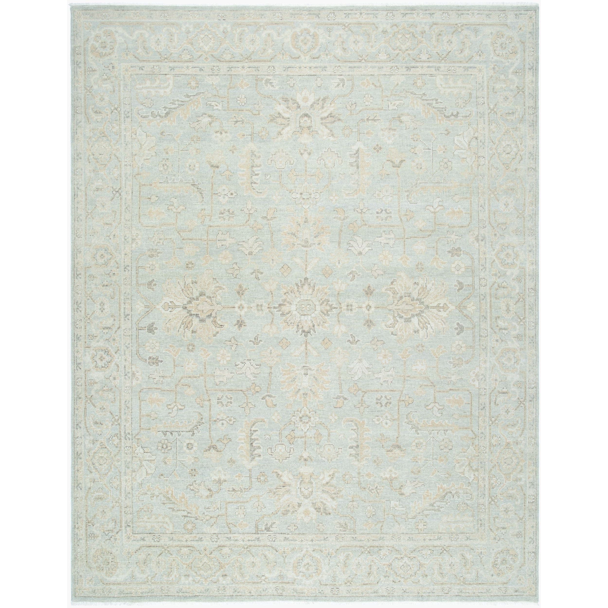 Surya Anelka ANK-2300 Hand Knotted area rug in 100% Wool, shown in Pale Sage, Soft Ivory, Light Taupe
