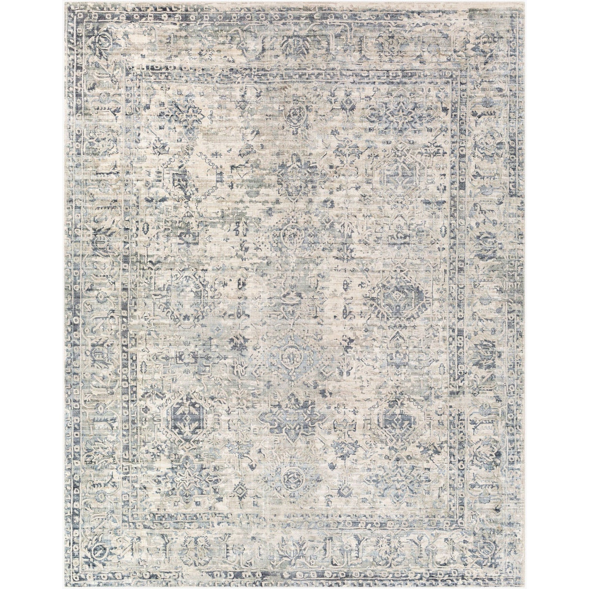 Surya Jordan JOR-2301 Hand Loomed Rug from the Jordan collection in Deep Teal, Denim, Tan, Cream