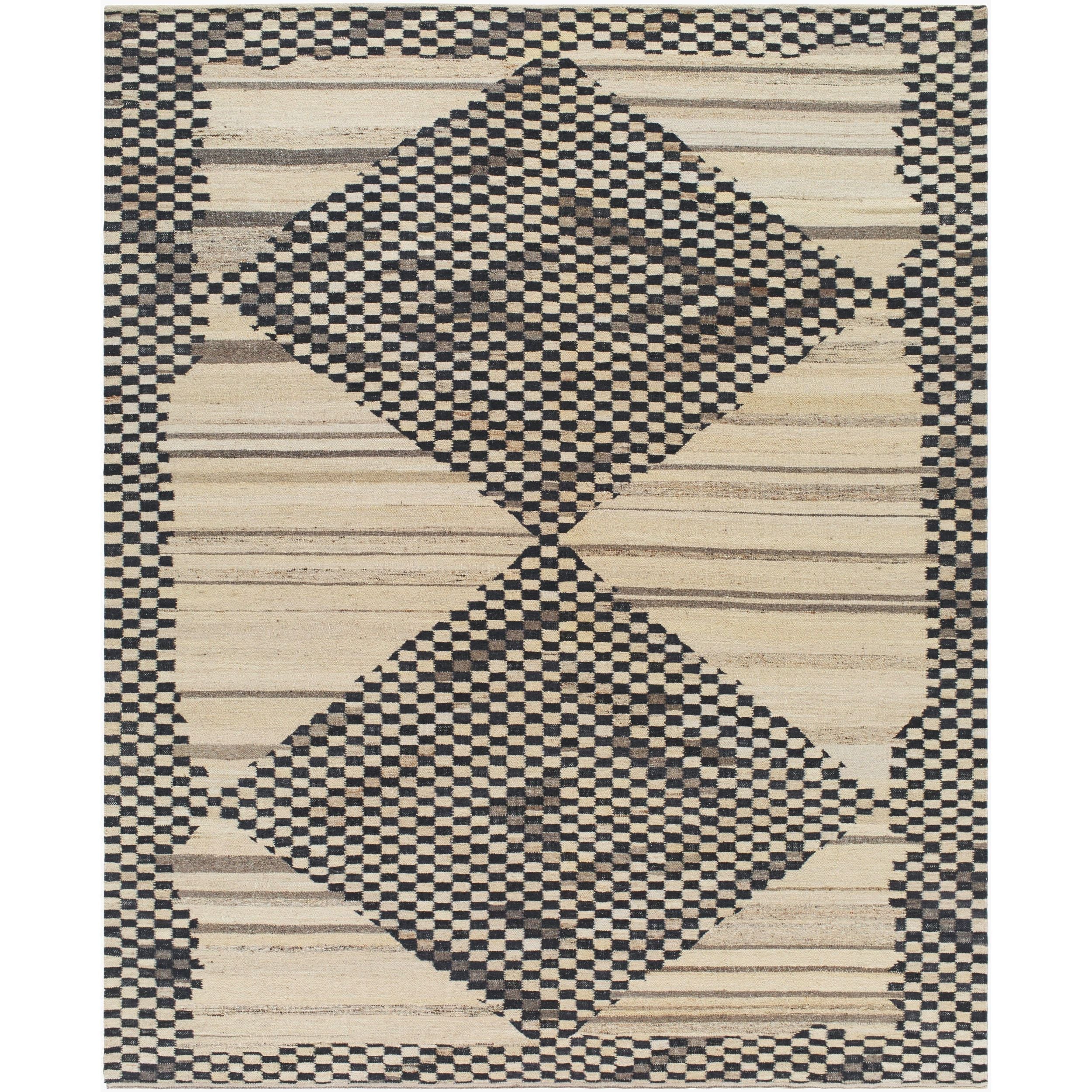 Surya Stockholm SHM-2303 Hand Woven Rug in ebony, sandstone and ivory
