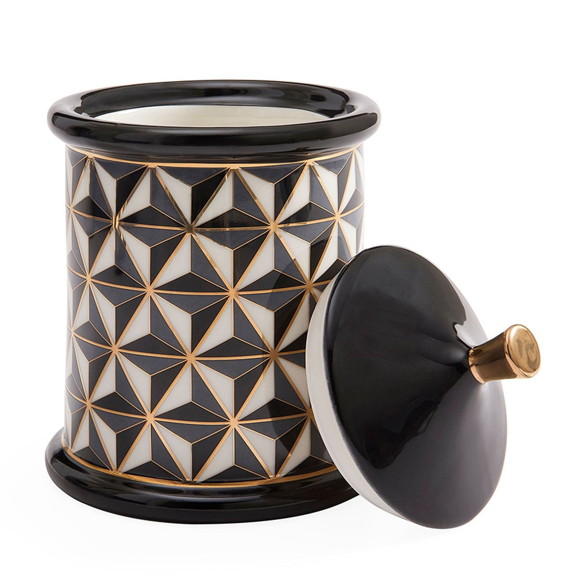 Jonathan Adler Versailles Small Canister, Black/White