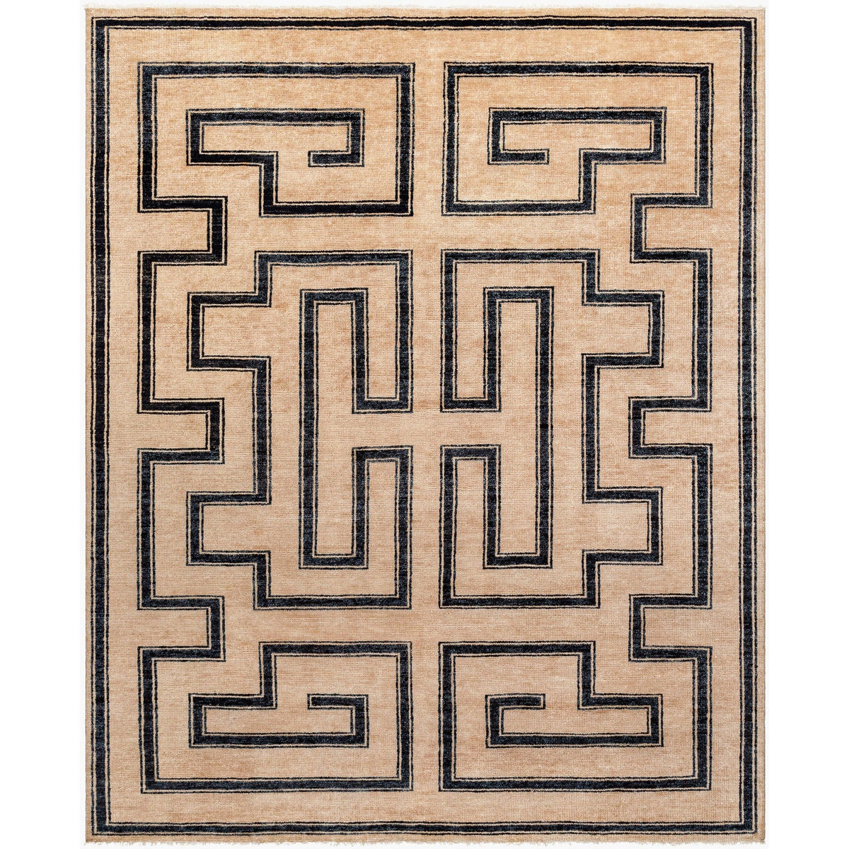 Surya Riviera RIV-2303 Hand Knotted Rug shown flat displaying its beige hand knotted design