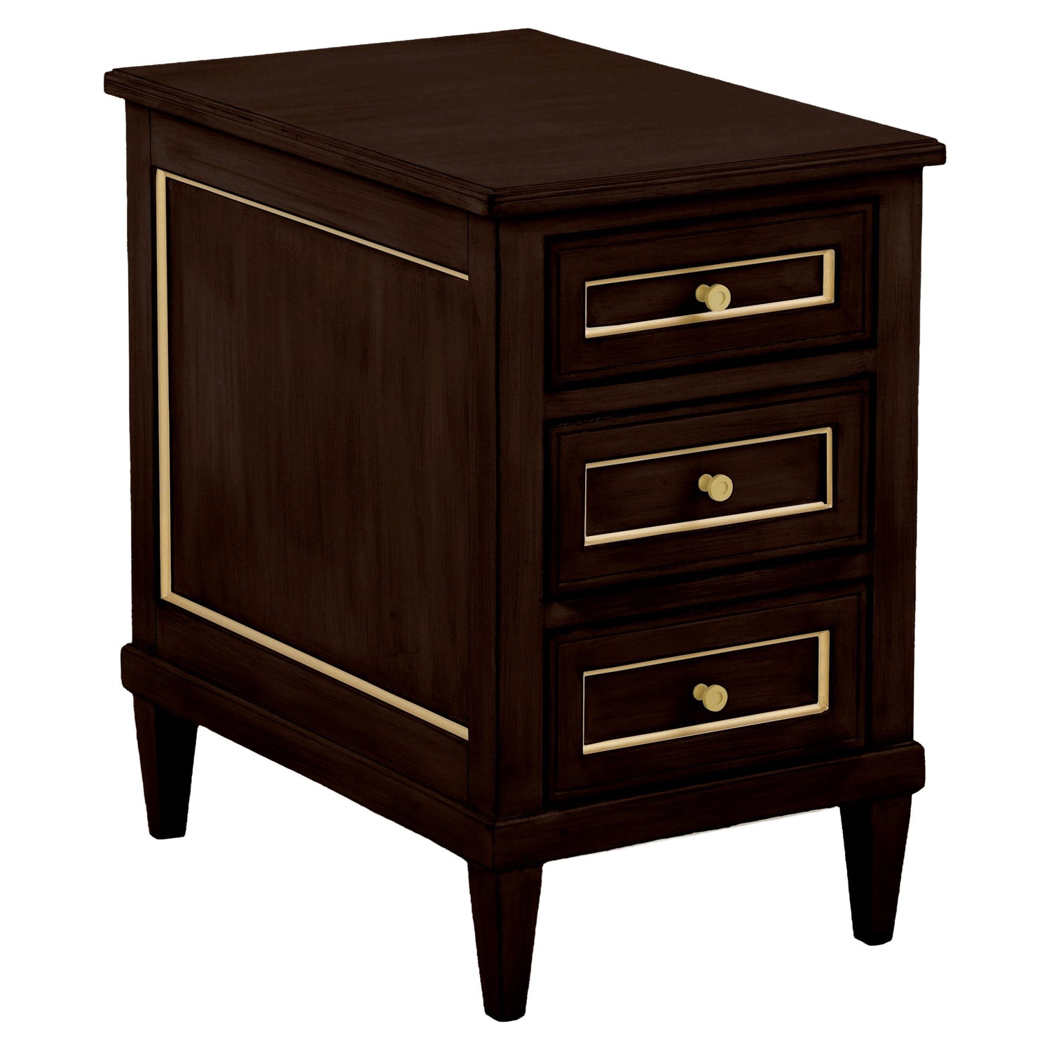 Fairfield Chair Matteo Linea Cafe Mocha Three Drawer End Table Set of 2 in Cafe Mocha