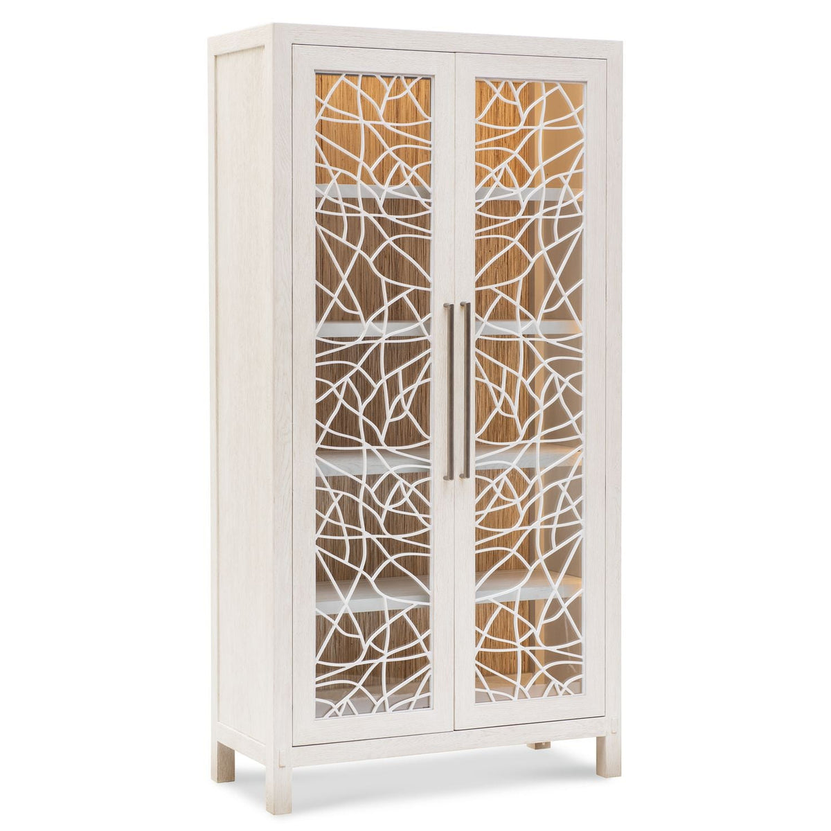 Margaritaville Duval Display Cabinet in Sun-Bleached, primary product view