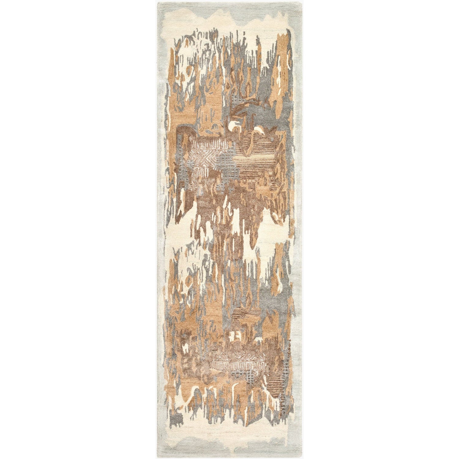 Surya Opulence OPL-2304 Hand Tufted area rug in 65% Viscose, 35% Wool, shown in Pewter, Sandstone, Driftwood