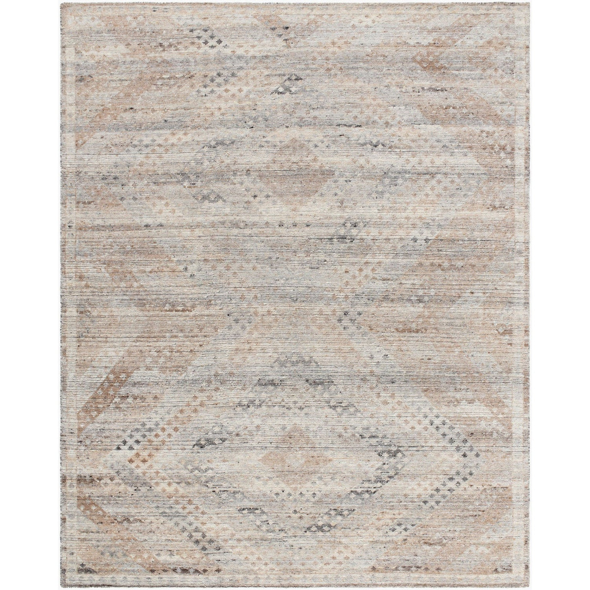 Surya Kabul Hand Knotted Rug in ivory, sandstone, taupe and slate gray