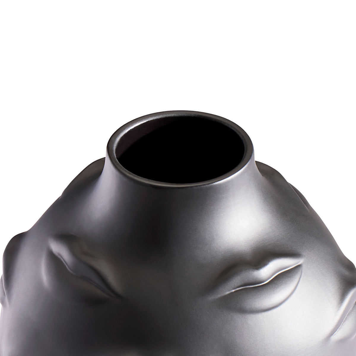 Jonathan Adler Gala Round Vase, Black Porcelain