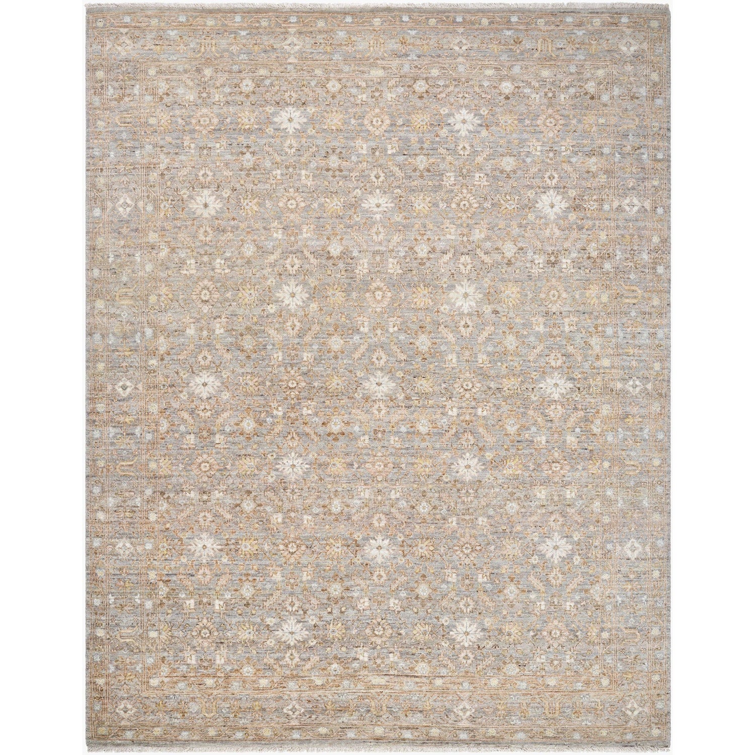 Surya Zeenat ZNT-2300 Hand Knotted Rug in taupe, sandstone and ivory