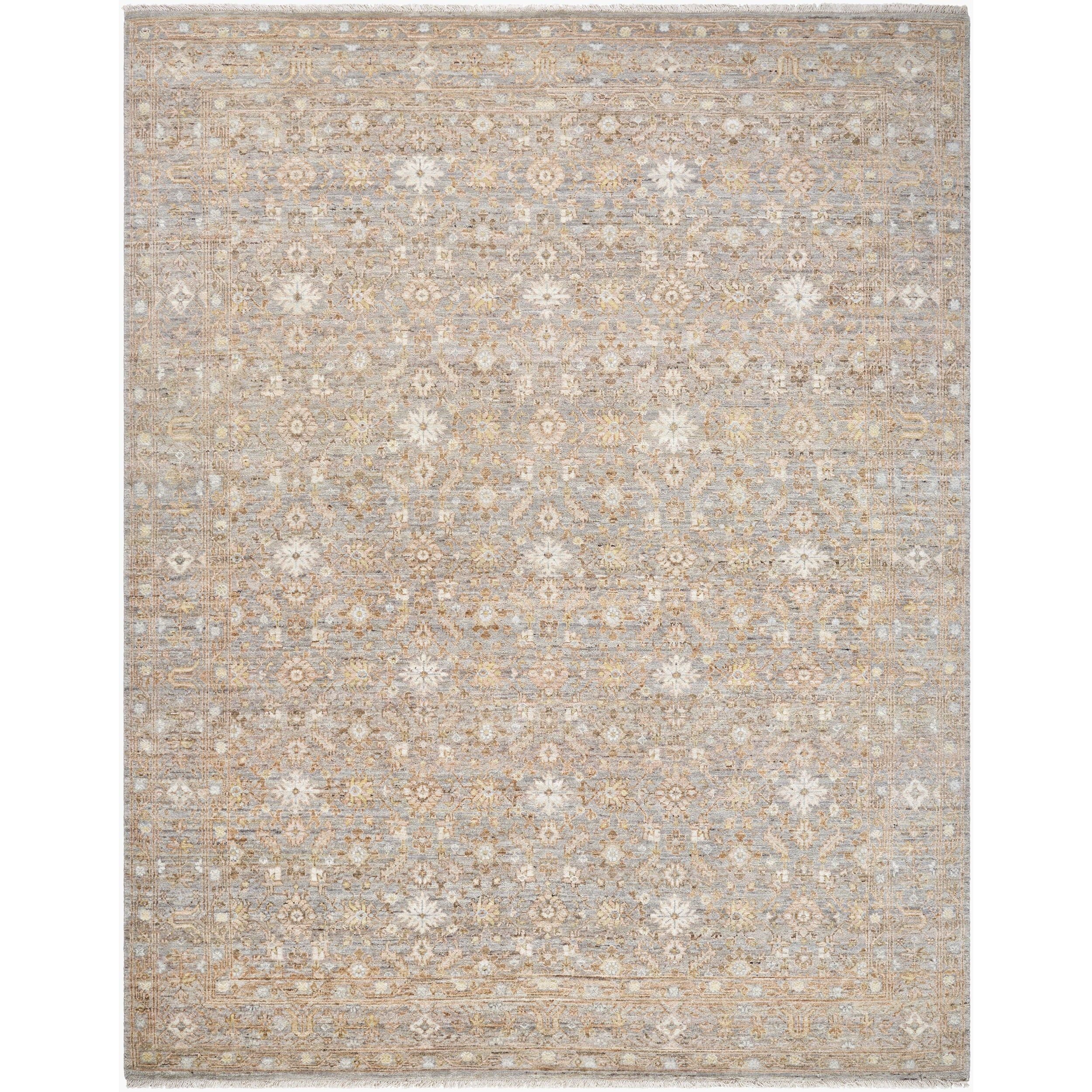Surya Zeenat ZNT-2300 Hand Knotted Rug in taupe, sandstone and ivory