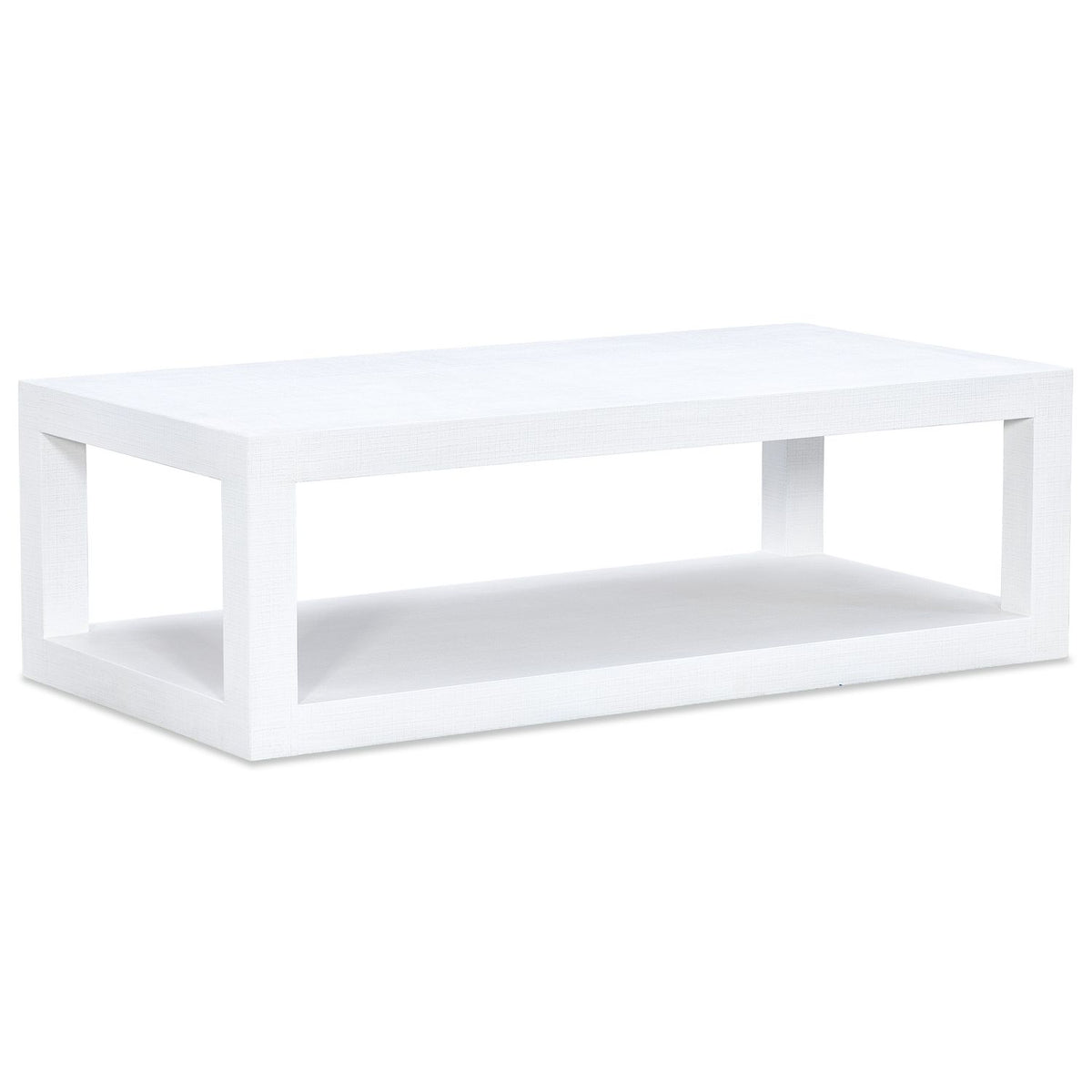 Margaritaville Sailmaker Rectangle Coffee Table in White Painted Linen, primary product view
