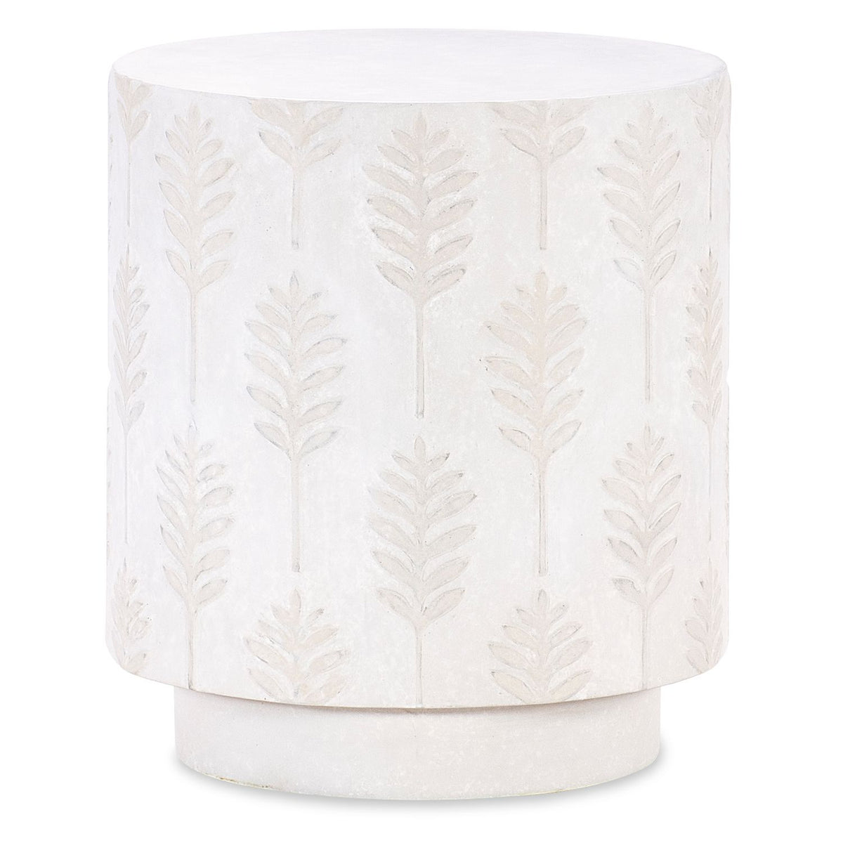 Margaritaville Palm Frond Outdoor End Table in Whites/Creams/Beiges, primary product view