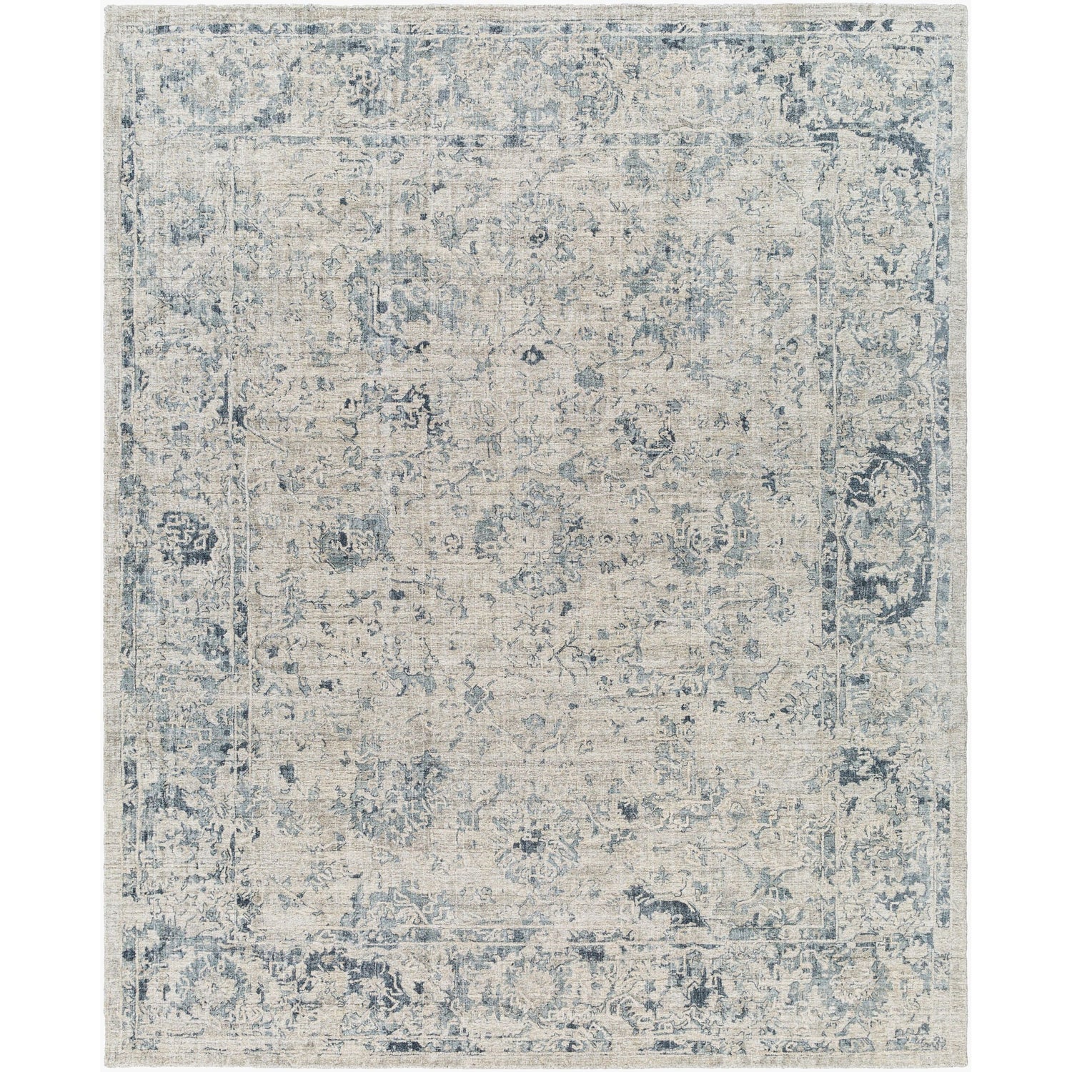 Surya Jordan JOR-2303 Hand Loomed Rug in viscose and New Zealand wool, Ink Blue, White, Olive, Light Gray, Gray, Light Blue