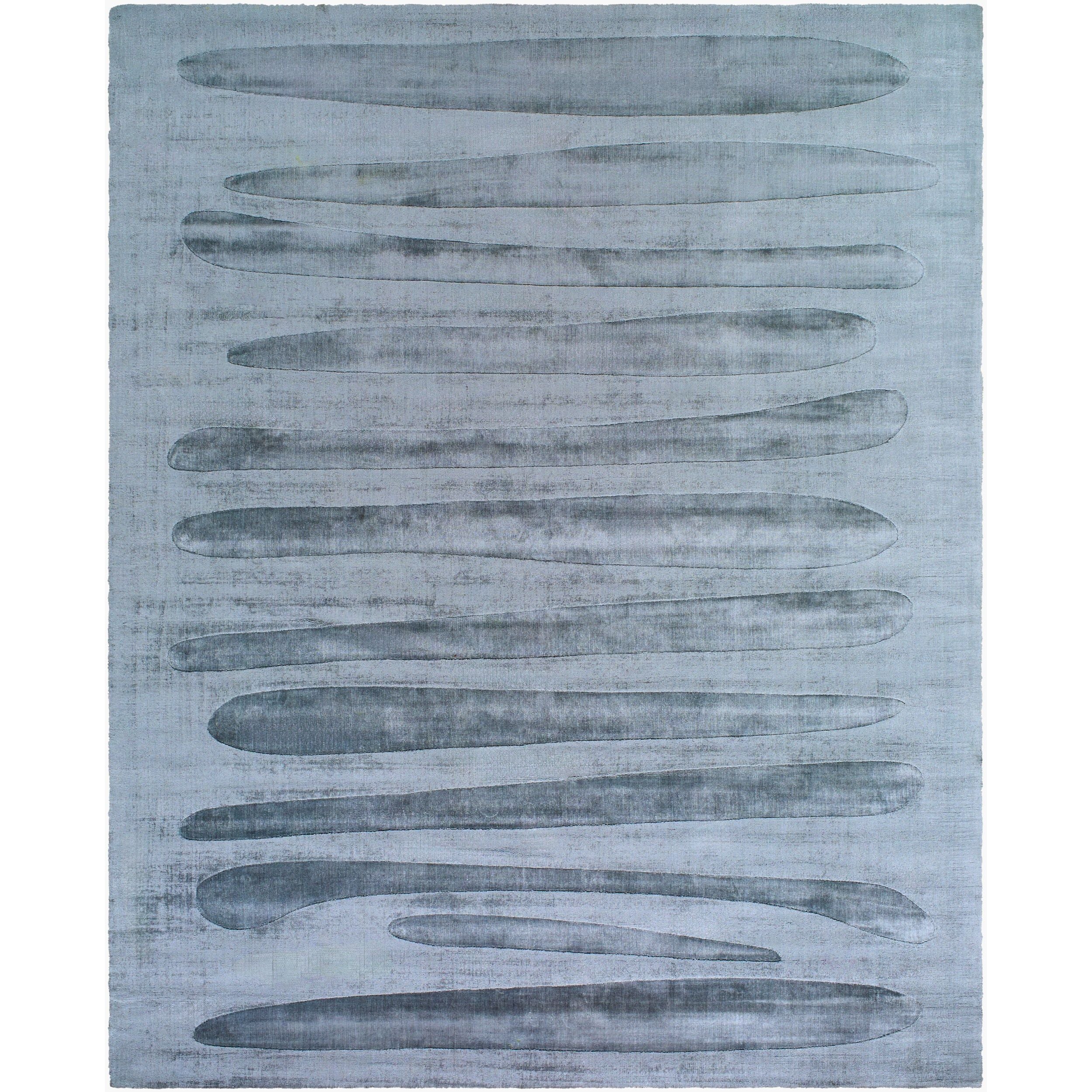 Surya Pier PIE-2302 Hand Loomed rug in Slate Gray, Charcoal, Steel Blue, close-up of the 0.45 in. pile texture