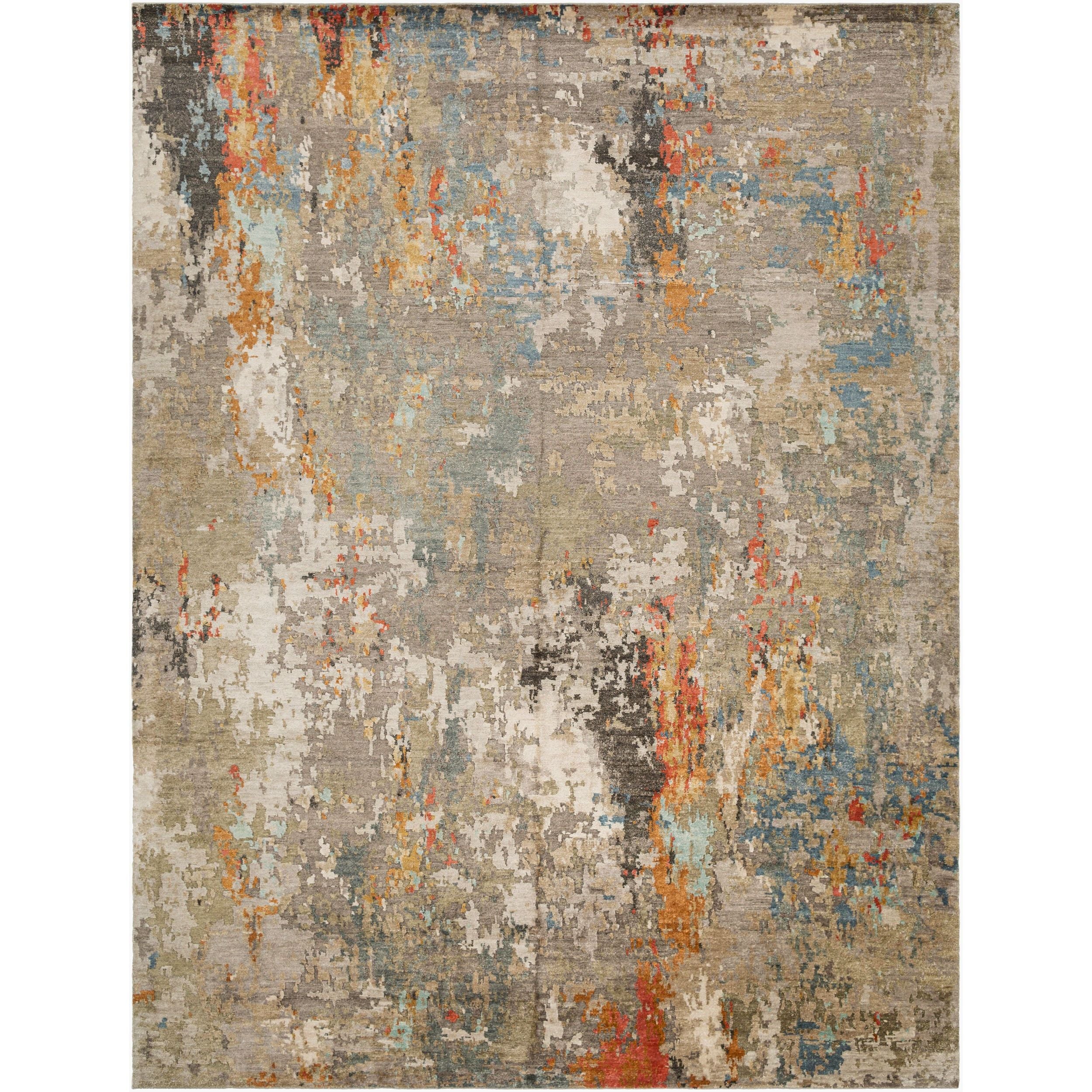 Surya Imola IML-1010 Hand Knotted rug in Burgundy, Rose, Medium Gray, close-up of the 0.3 in. pile texture