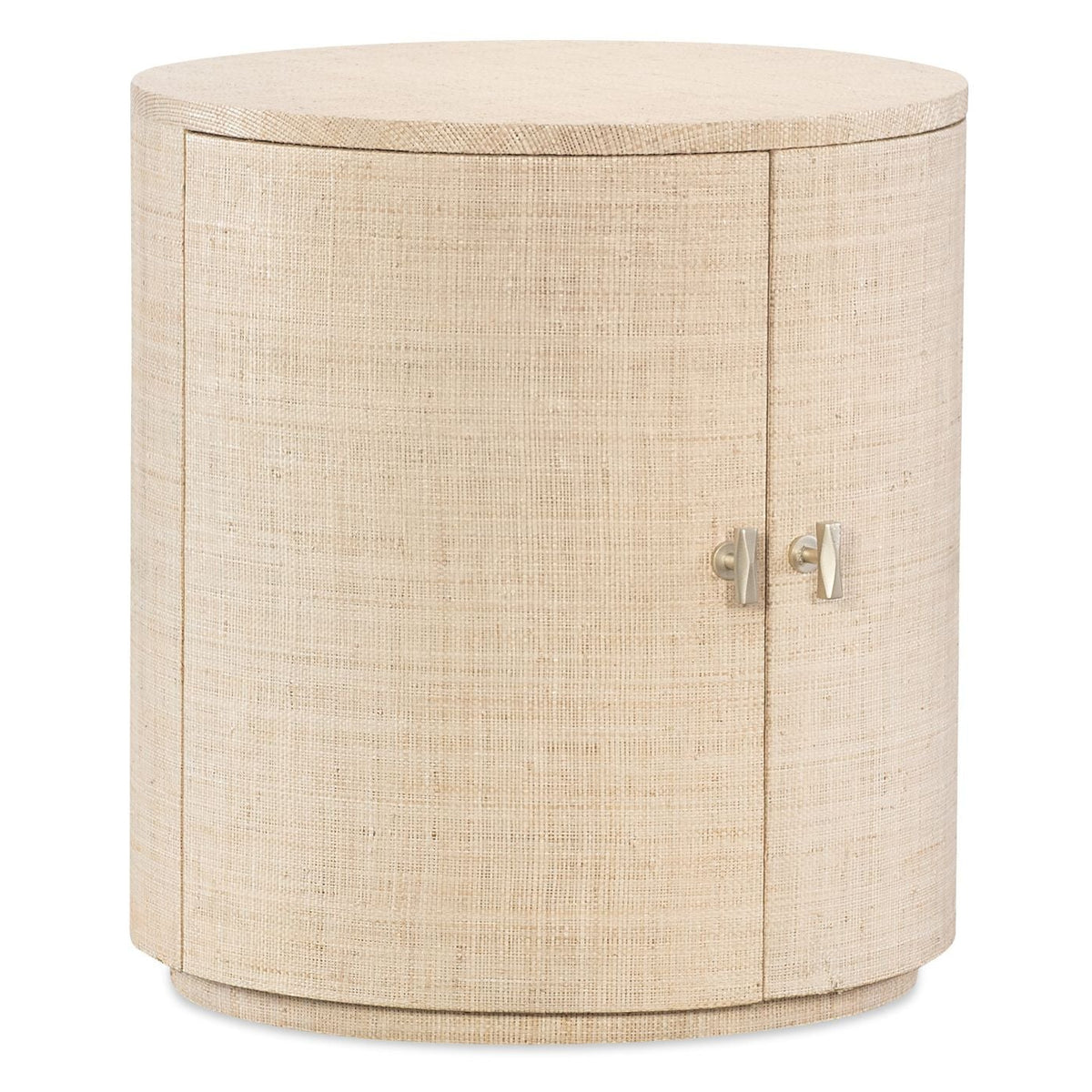 Margaritaville Coral Round End Table in Natural Raffia, primary product view