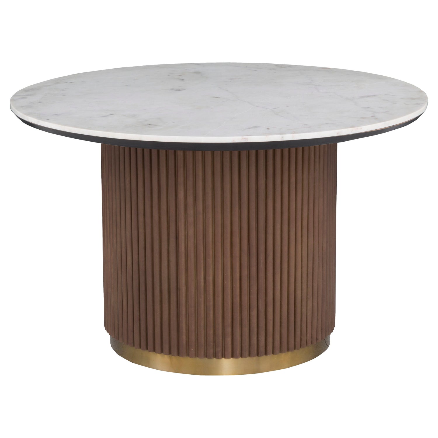 Fairfield Chair Dimitri Leather Wrapped Round Dining Table in Kafe