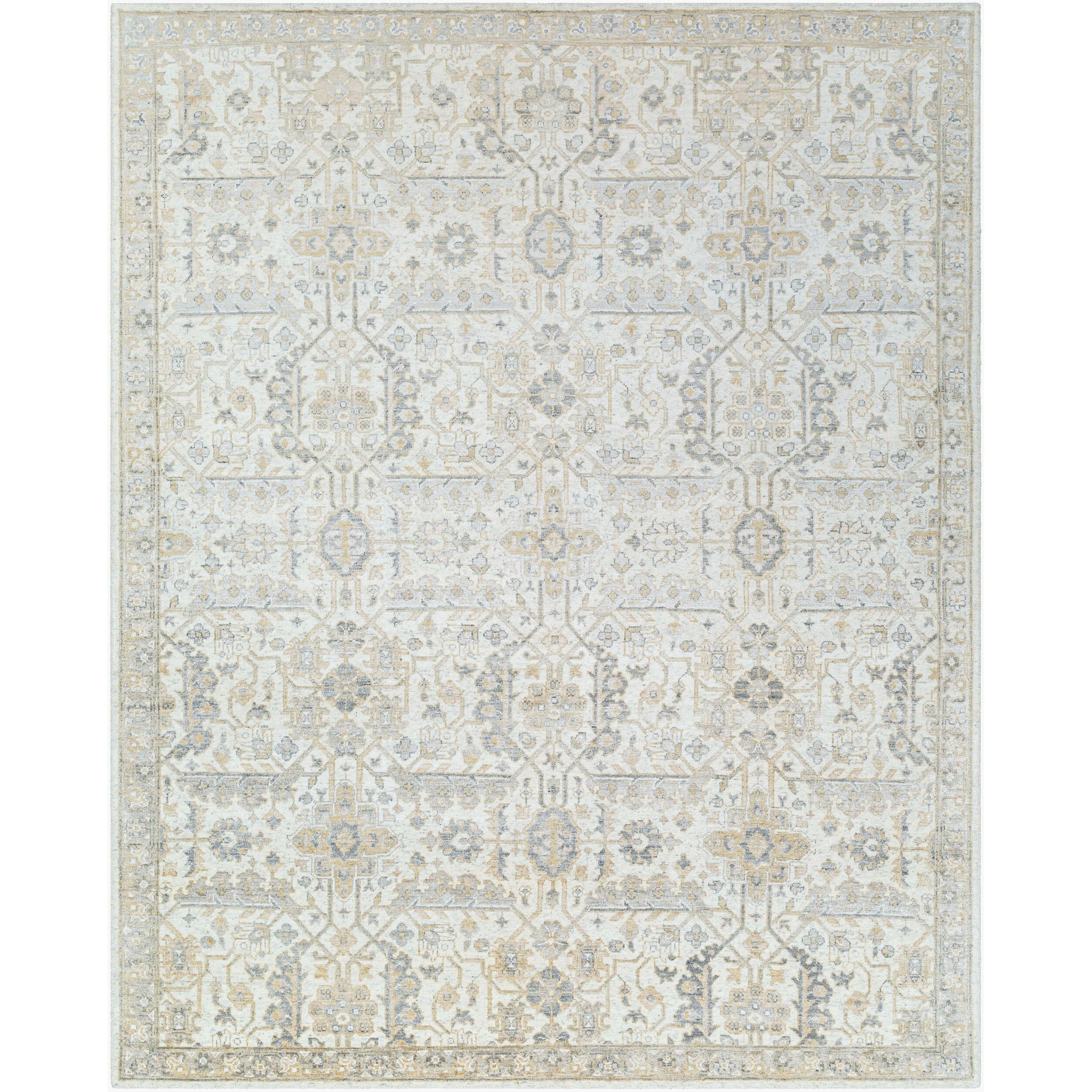 Surya Aleyna ANE-2301 Hand Knotted area rug in 65% Viscose, 35% Wool, shown in Light Brown, Gray, Olive