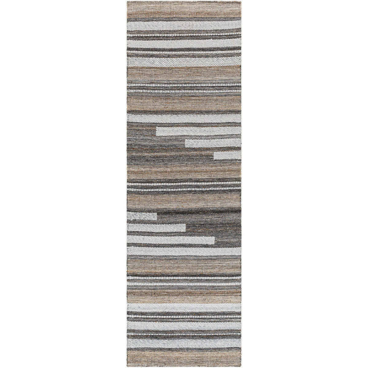 Surya Azalea AZA-2334 Hand Woven Rug shown flat to display its black pattern